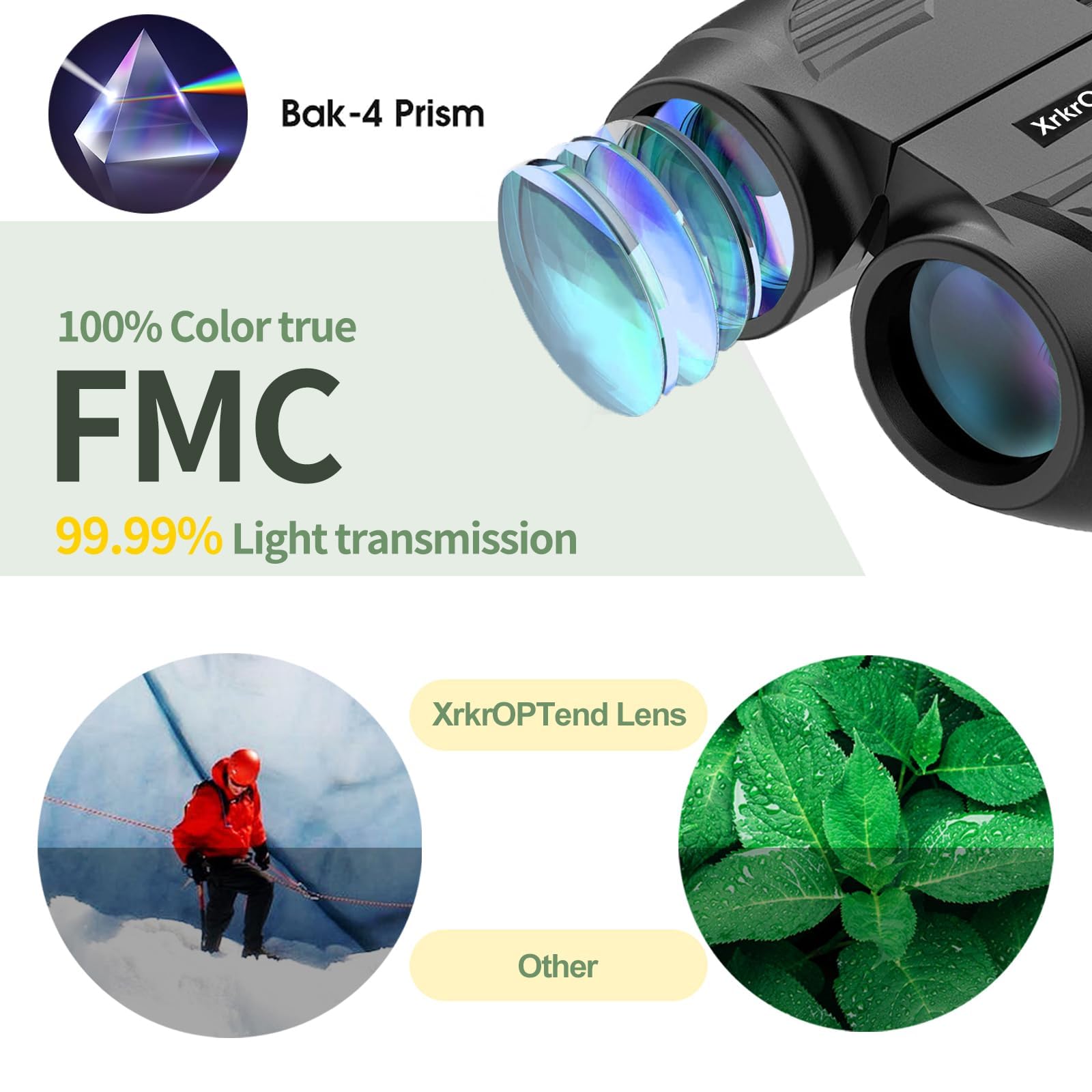 Xrkroptend 20X25 Compact Binoculars With Strap For Kids And Adults, Sharp Clear, Mini Low Weight Binoculars For Bird Watching,Hiking Outdoor, Cruise Ship,Concert