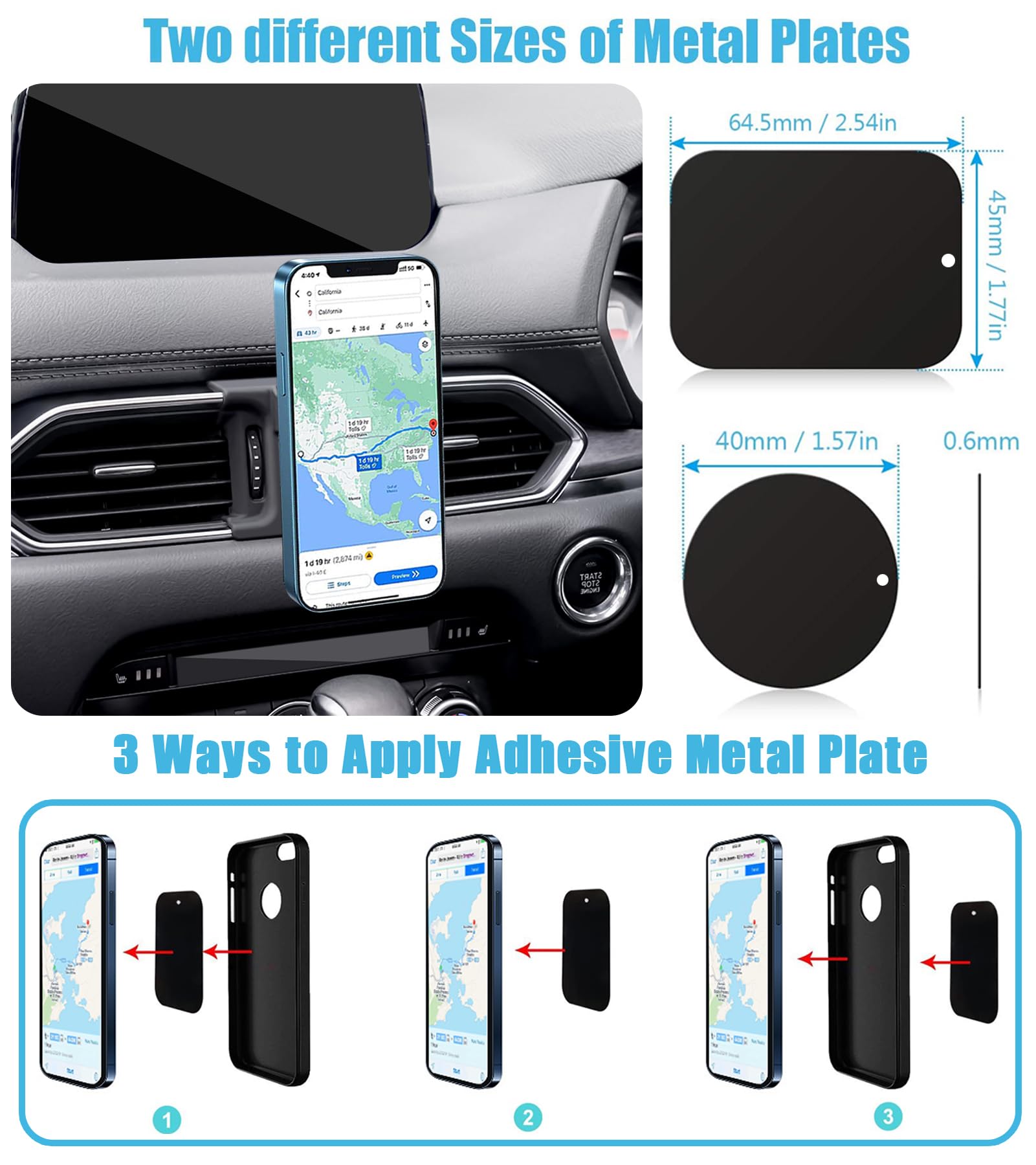 Mengfly Car Phone Holder, Car Air Vent Phone Stand Mount, For Mazda Cx-5     2020 2019 2018 2017, Auto Dashboard Magnetic Navigation Bracket, For Iphone, Samsung And All Smartphone