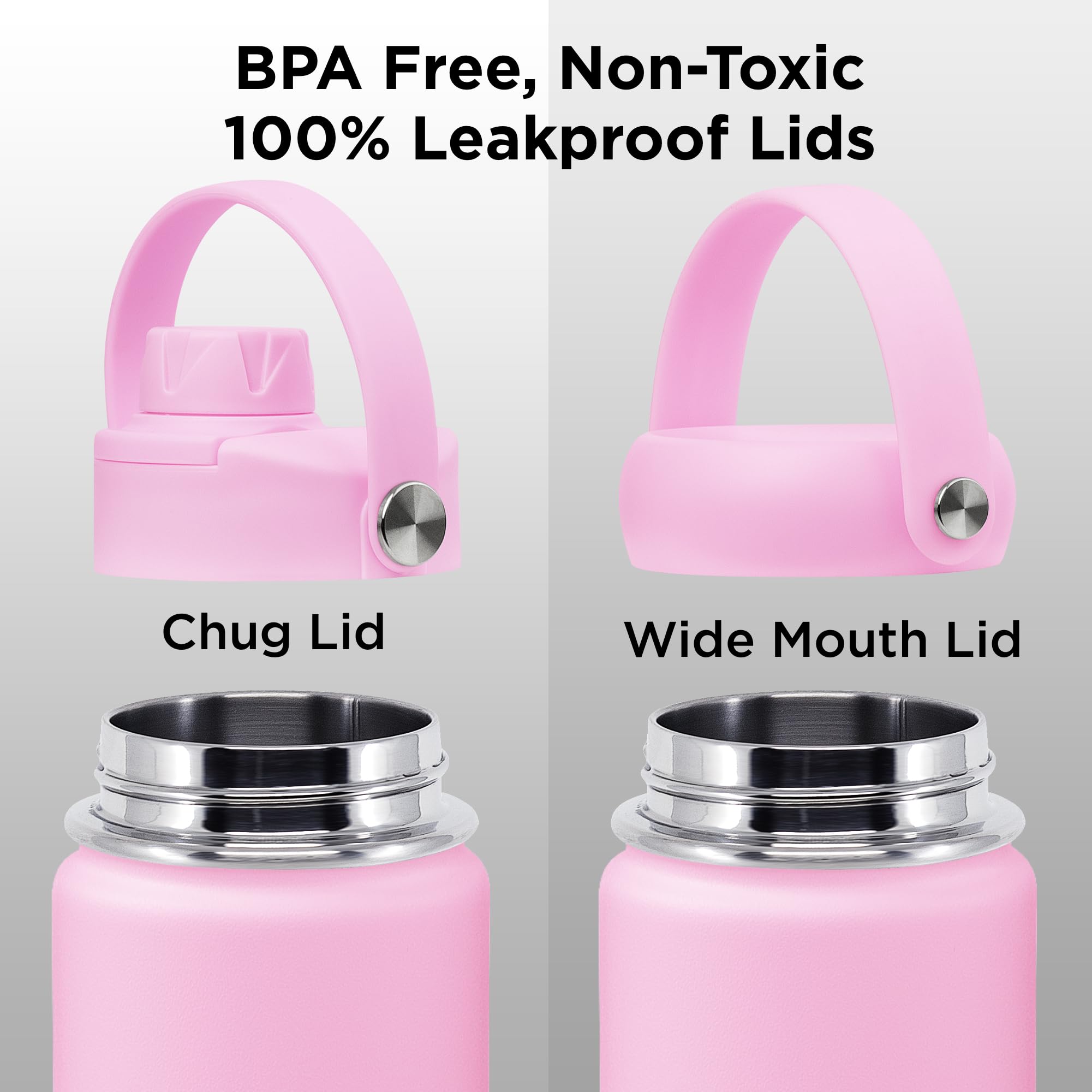 Thermoproof Double-Walled Vacuum Insulated Stainless Steel Water Bottle - Wide Mouth With Chug