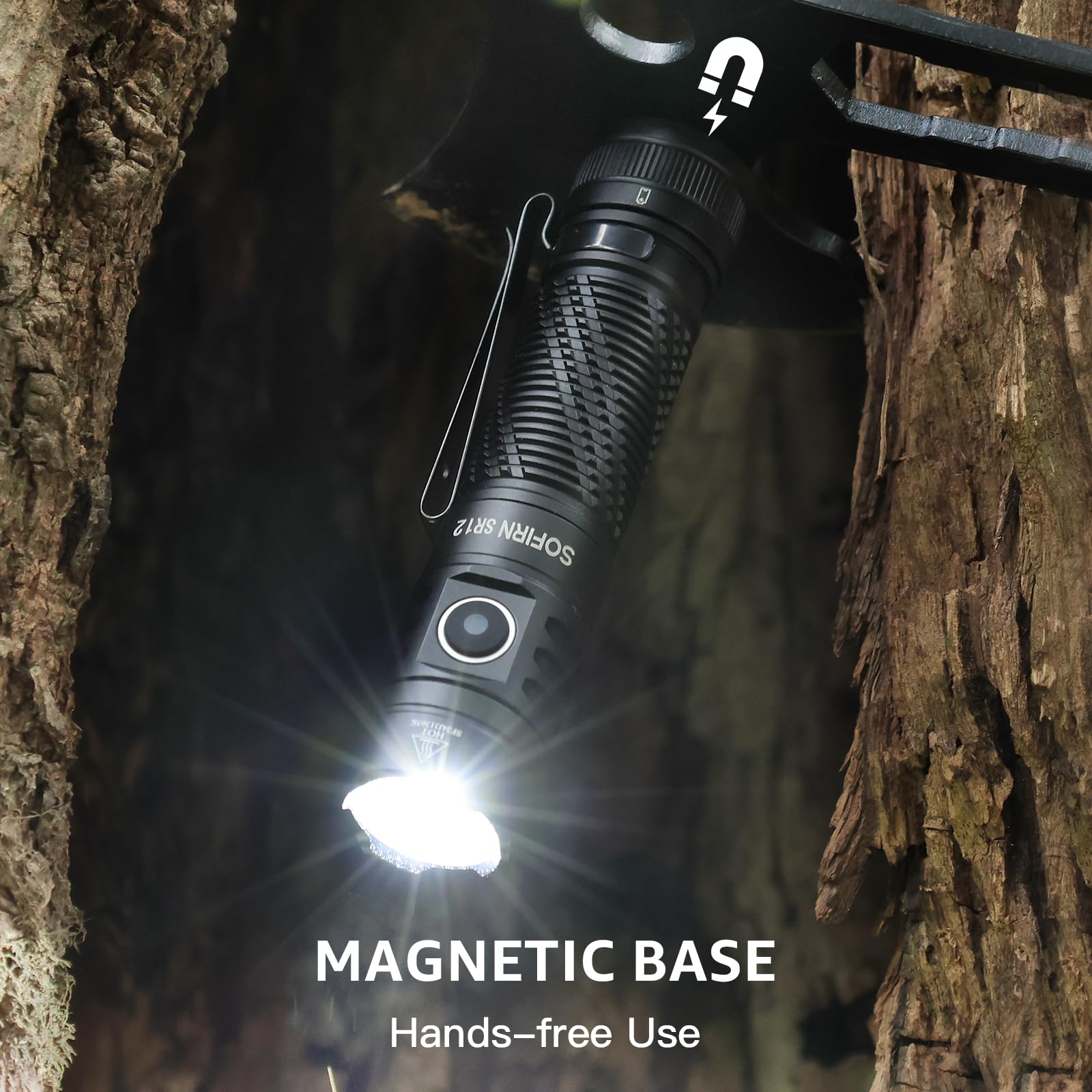 Csteboke Pocket Flashlight Rechargeable Led Light - Sofirn Sr12 Small Flashlights Powerful, Bright Edc Light, 1300Ft Long Throw Magnetic Flashlight High Lumens, Ip68 Waterproof, Simple Ui, Compact For Outdoor