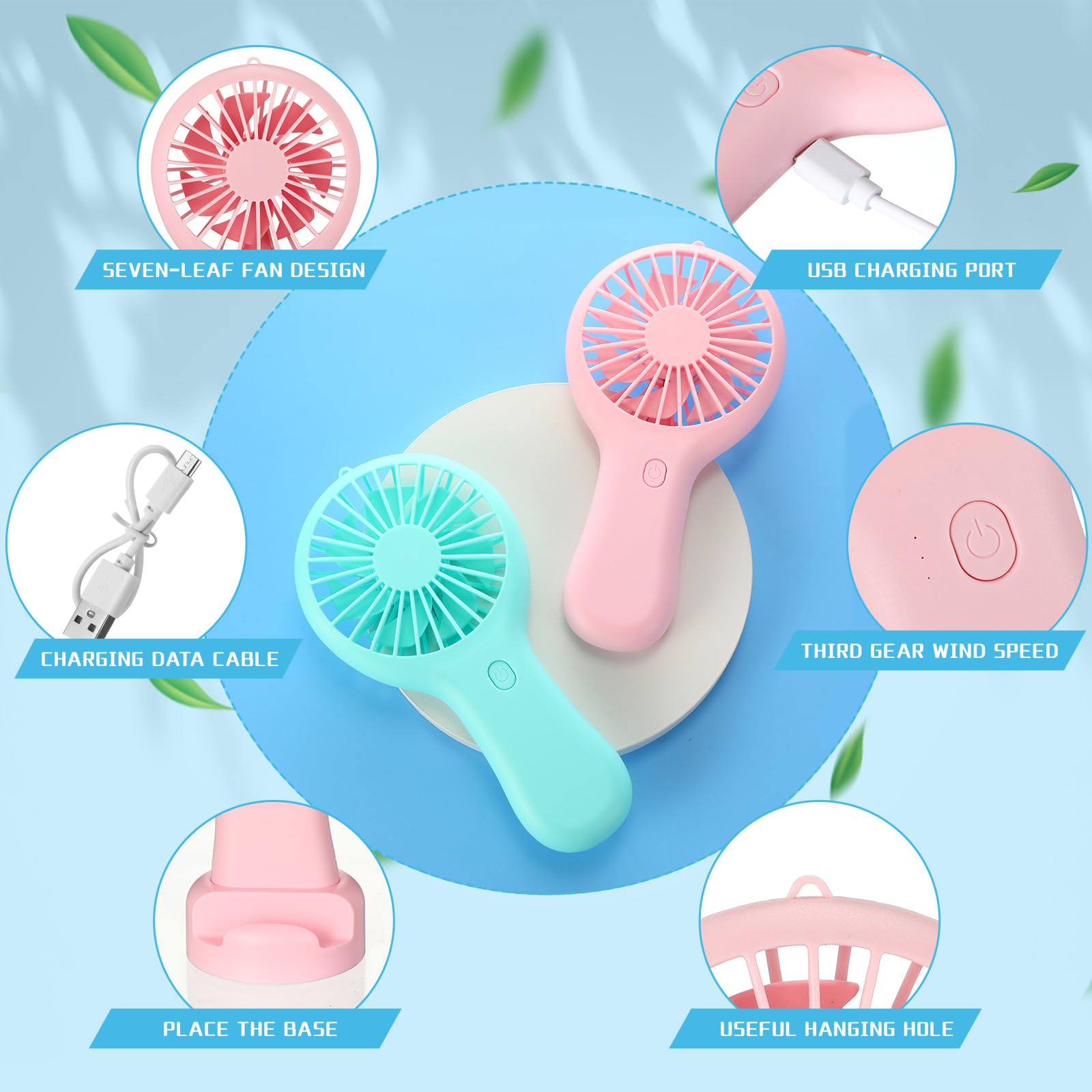 USB rechargeable mini fans with powerful airflow for personal cooling and comfort Koospark