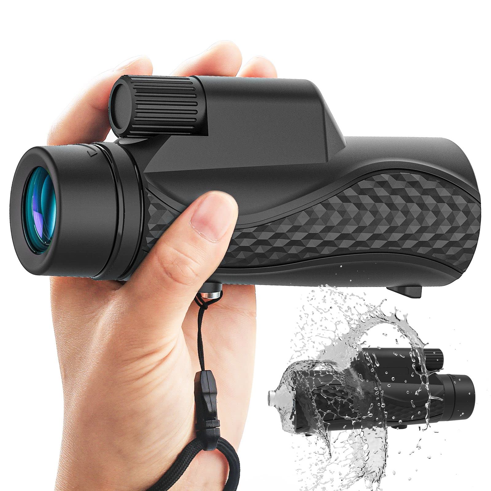 Pocnsen Monocular Telescope 10X42 Compact Monoculars For Adults High Porwered Monoculrar With Smartphone Adapter &Tripod Hd Monocular For Viewing Wildlife Hunting Bird Watching Hiking Traveling