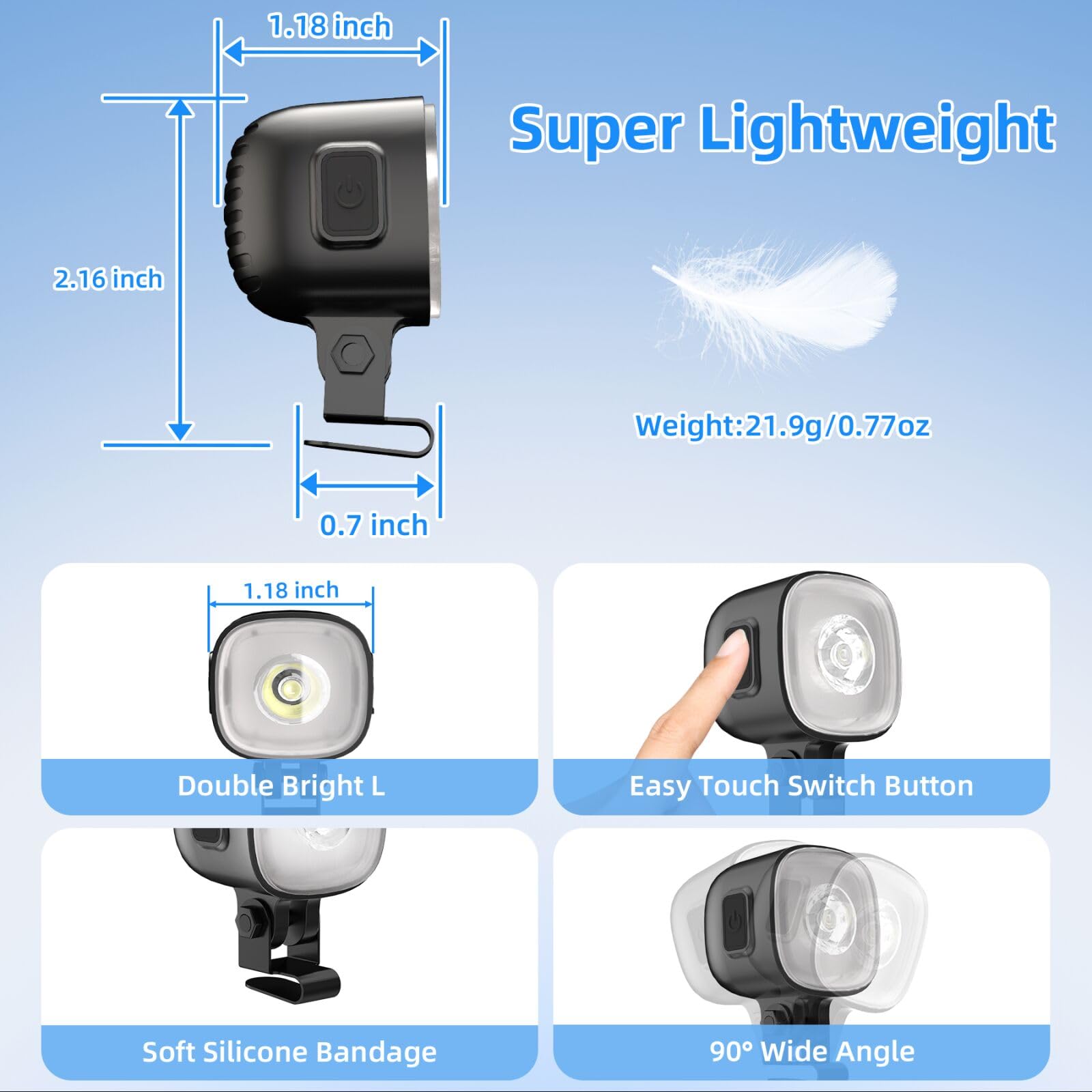 Cosoos Original 2 Rechargeable Headlights For Shoe Charms, Flashlight Attachment For Shoe Light Kids Boy Girl Men Women Sandal, Clip On Clog Headlamp Shoe Accessory Decoration Charm For Shoe