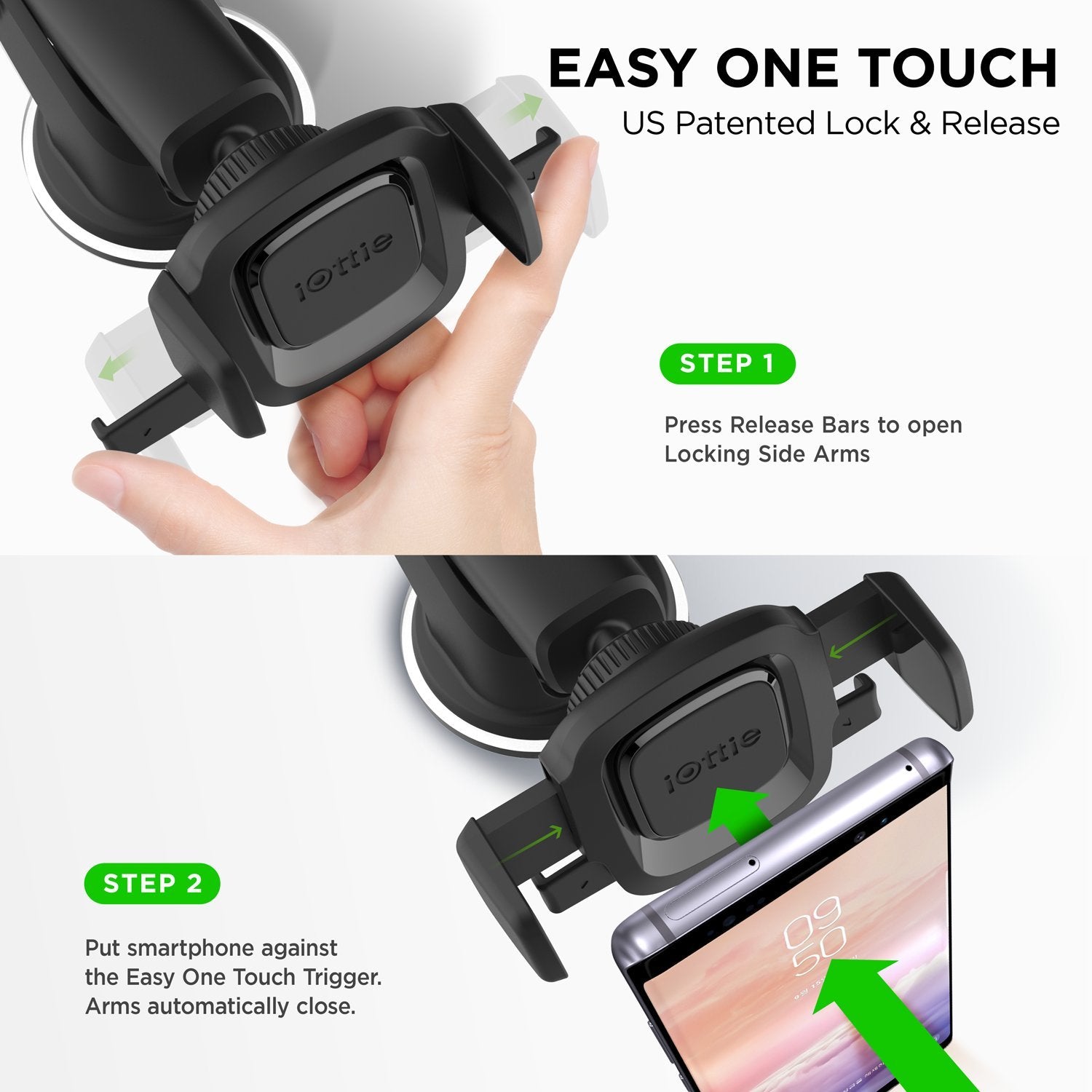 Iottie Easy One Touch Mini Dash & Windshield Car Mount Phone Holder  Iphone Xs Max R 8 Plus 7 Samsung Galaxy S10 E S9 S8 Plus Edge, Note 9 & Other Smartphones