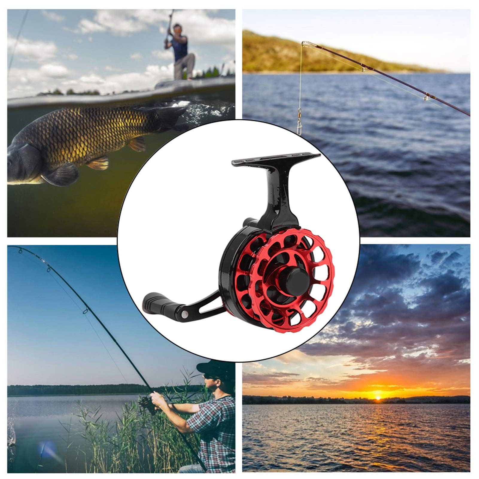Nunafey Fishing Reel, High‑Strength Exquisite Metal High Foot Raft Wheel, For Saltwater(Right Hand)