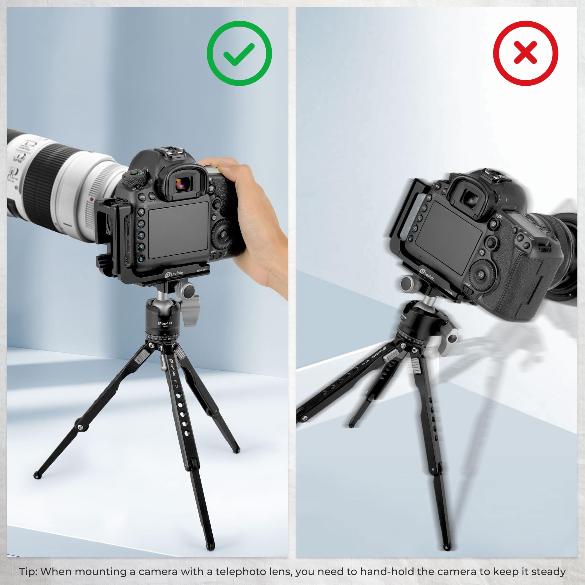 Leofoto Mt-03 Tabletop Tripod, Aluminum Mini Tripod, 2 Leg Sections, Foldable Leg, Portable And Compact, 1/4" Mounting Stud And Accessories Thread (Mt-03+Lh-25)