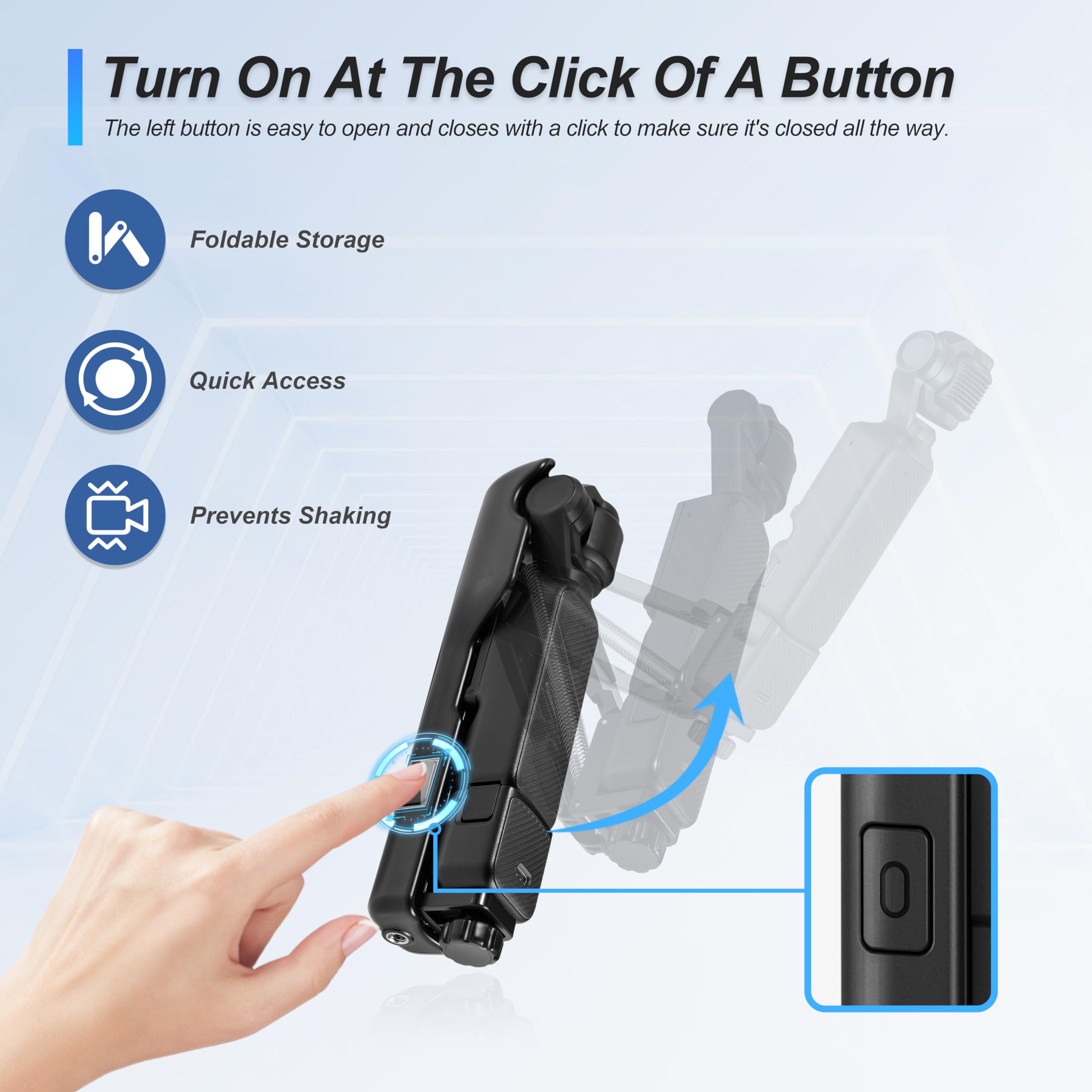 Startrc Osmo Pocket 3 Handheld Stabilizer, Mini Z-Axis Anti-Shake Handle Grip Holder Storage Protective Case For Dji Osmo Pocket 3 Creator Combo Accessories For Camera Vlog Live Shooting Video