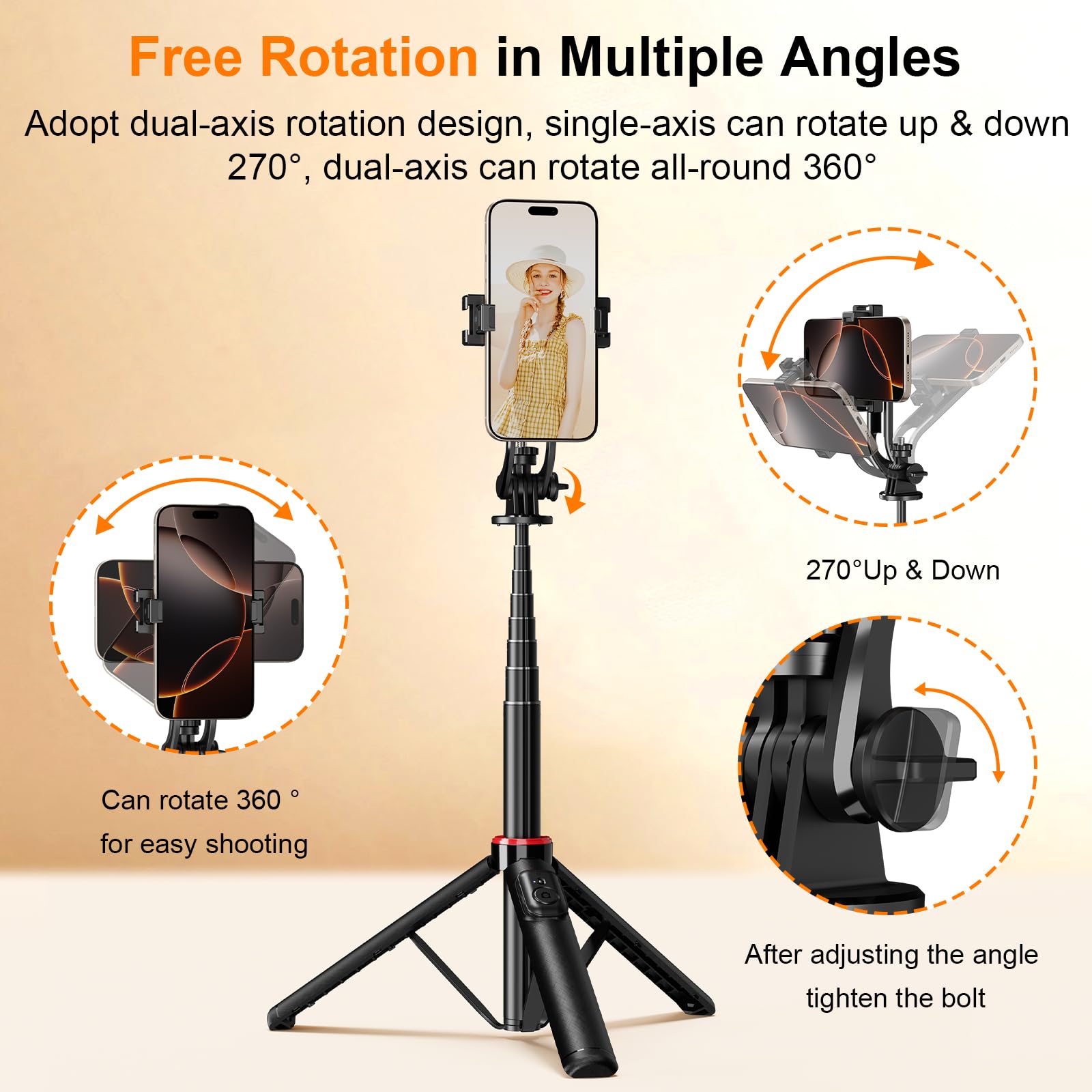 Yoovei Magnetic Selfie Stick Tripod With Wireless Remote,All-In-One Phone Tripod Extendable Phone Stand For Magsafe,Stand Compatible With Iphone Android And All Cell Phones