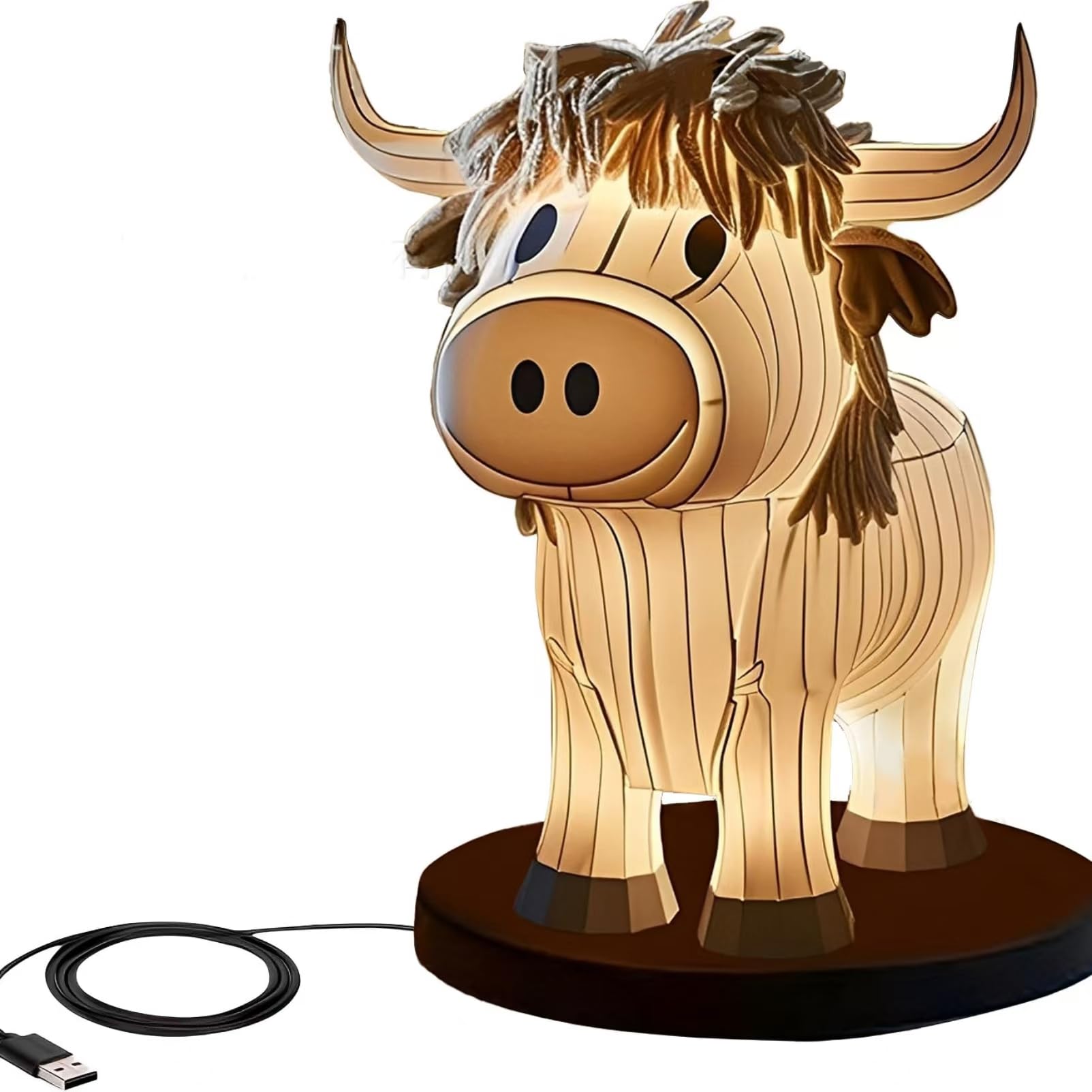 Xugenxes Yak Table Lamp Animal Table Lamp Delicate Animal Night Light, Small Yak Table Lamp With Usb Port, Bedroom, Living Room, Animal Bedside Table Lamp For Housewarming