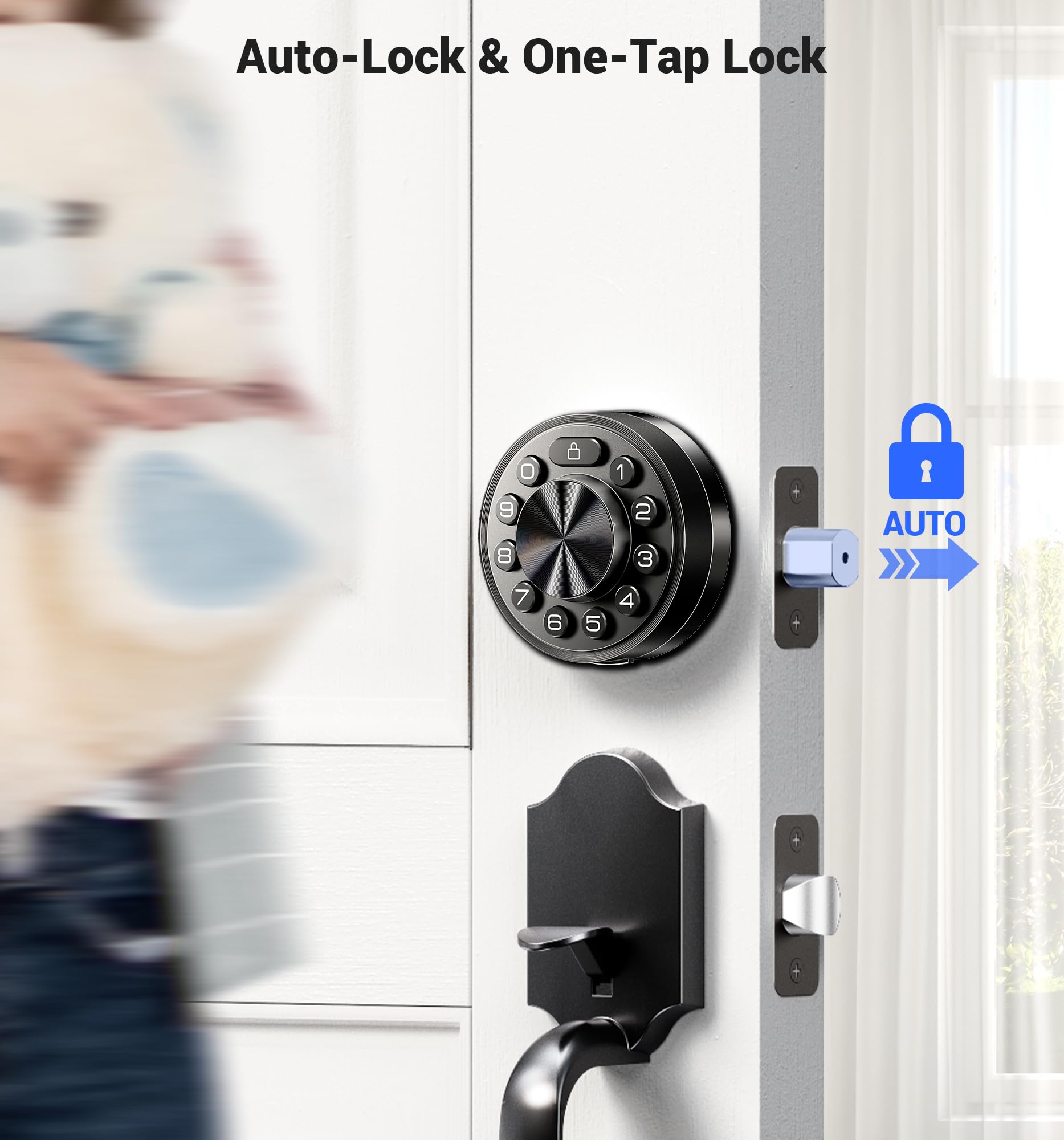 Veise Smart Deadbolt With App Control, 6-In-1 Keyless Entry Door Lock With 2 Keys, Electronic Digital Keypad For Front Door, Auto Lock, Waterproof, Easy Installation, Matte Black
