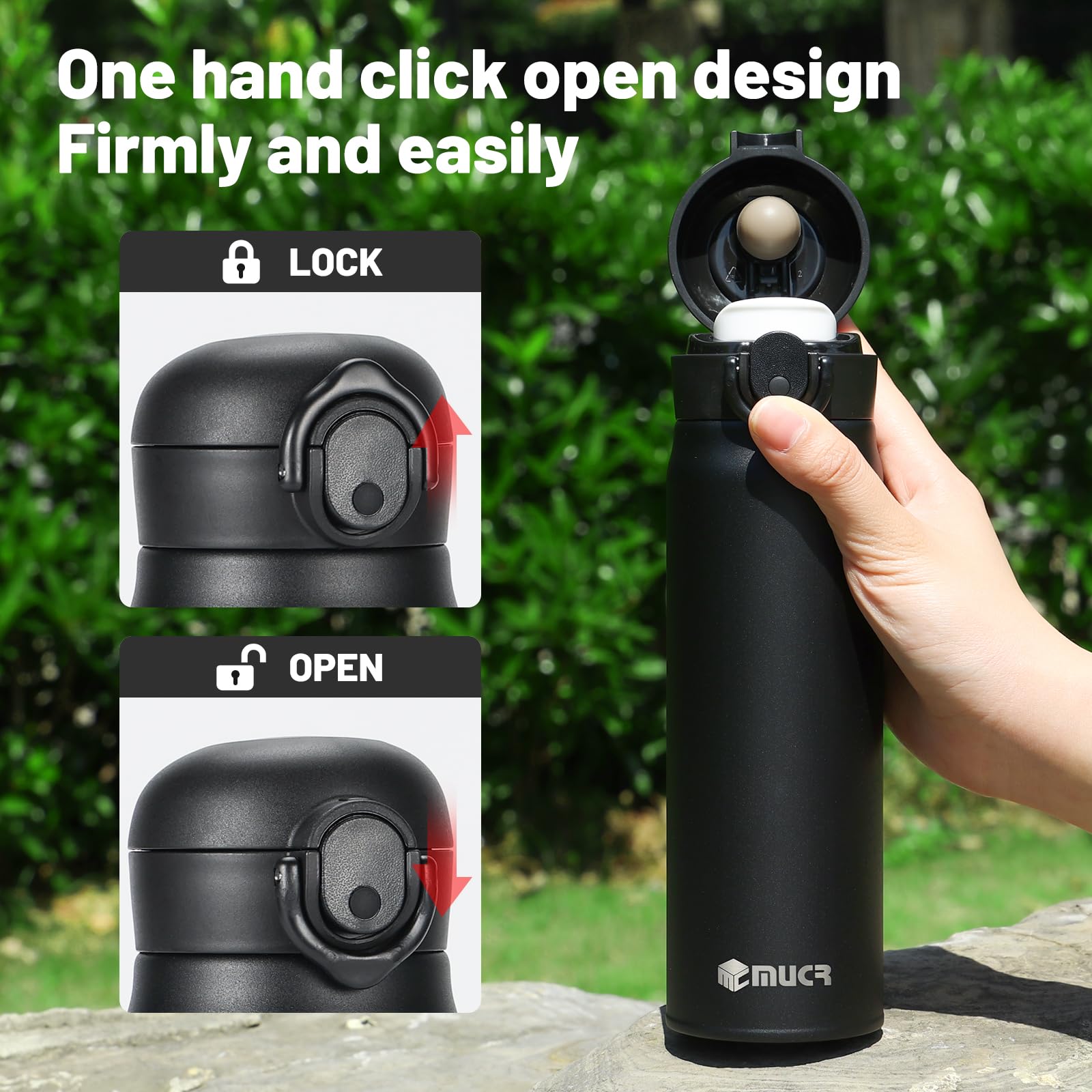 17 Oz / 500 Ml Insulated Water Bottle, Stainless Steel Thermo Coffee Travel Mug, Thermal Cup