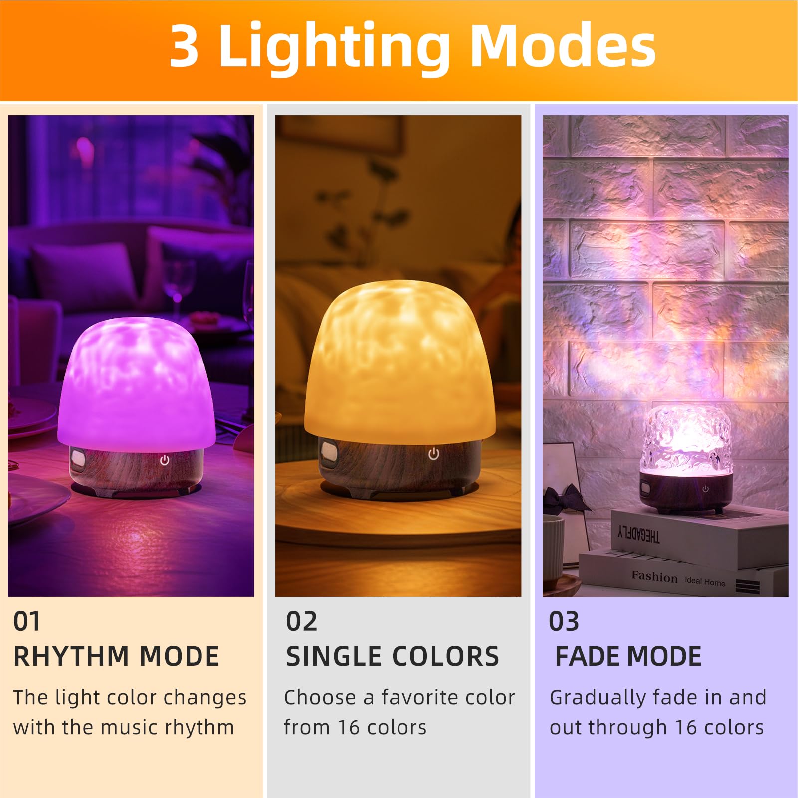 Jiawen Galaxy Projector Light, Hifi Bluetooth Speaker Northern Lights For Bedroom, Rechargeable Mushroom Night Light, Ocean Wave Light With 36 Lighting Modes, Mood Lighting For Kids Teen Xmas