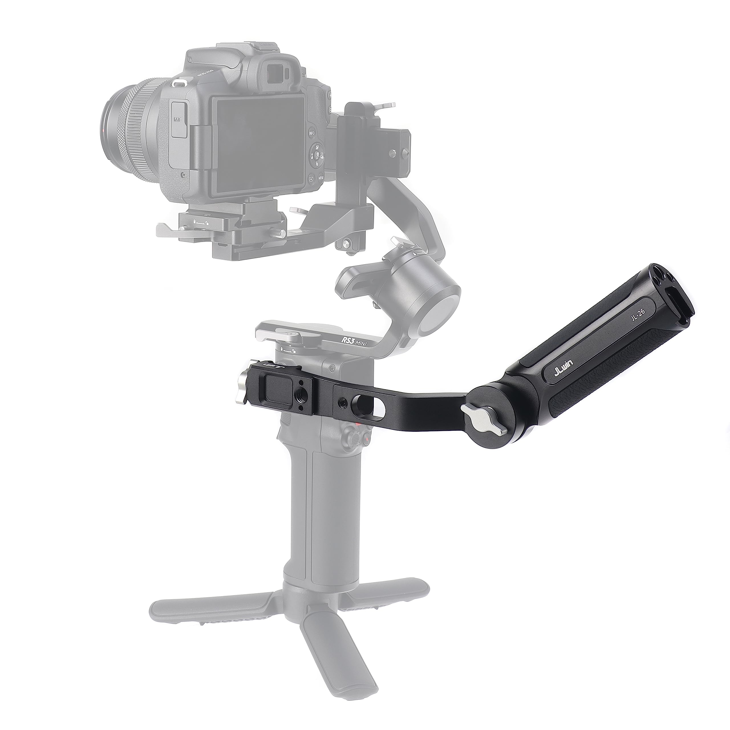Focusfoto Sling Handgrip For Dji Ronin Rs2/Rsc2/Rs3/Rs3 Pro/Rs3 Mini/Rs4 Pro Gimbal Handheld Stabilizer, Aluminum Alloy 180 Adjustable Handle Grip With 1/4" 3/8" Cold Shoe Mount For Monitor Microphone