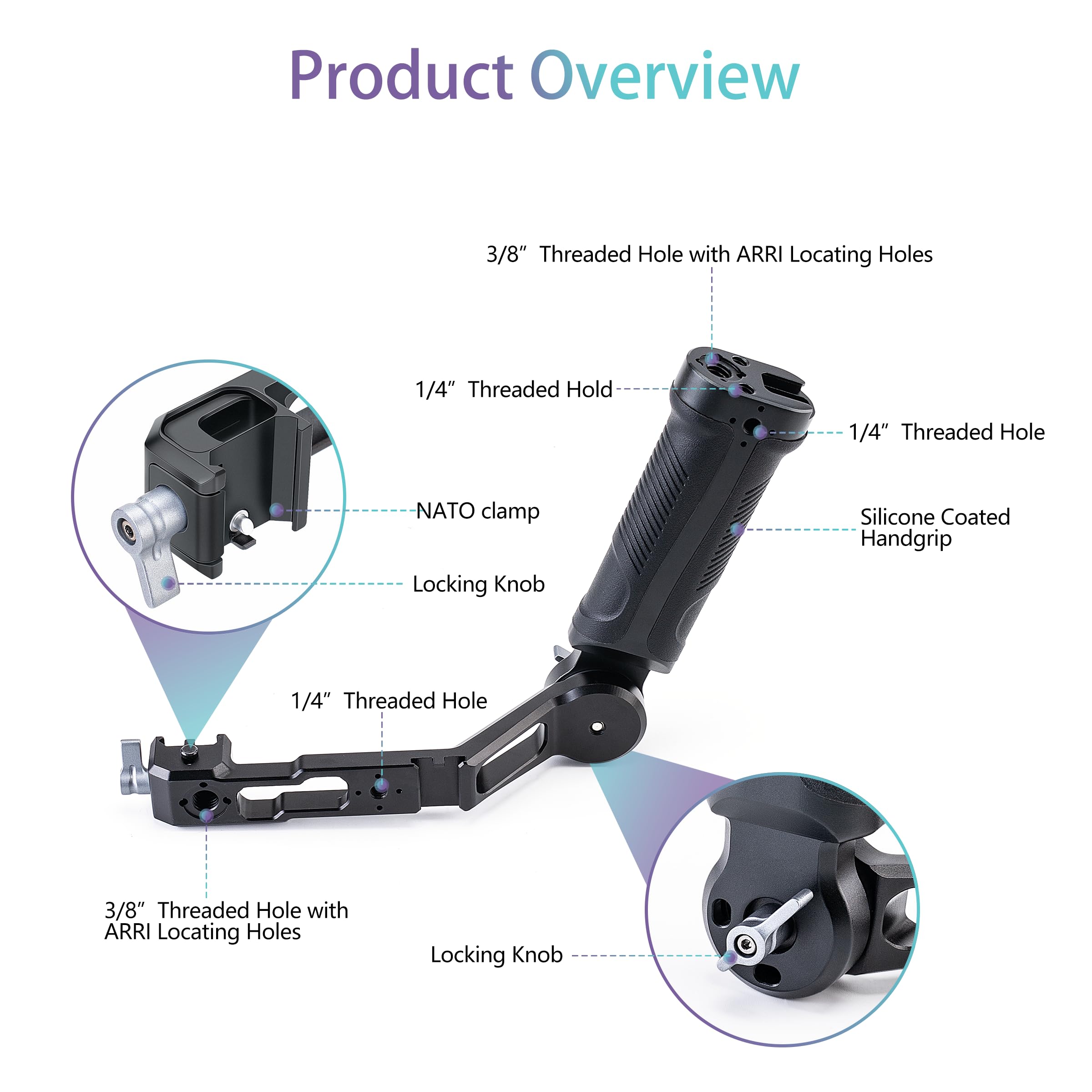 Zeadio Gimbal Sling Handgrip Handle Compatible With Dji Rs 2 Rsc 2 Rs 3 Rs 3 Pro Stabilizer, 17.6Lb/8Kg Load, Ideal For Low Angle Shots