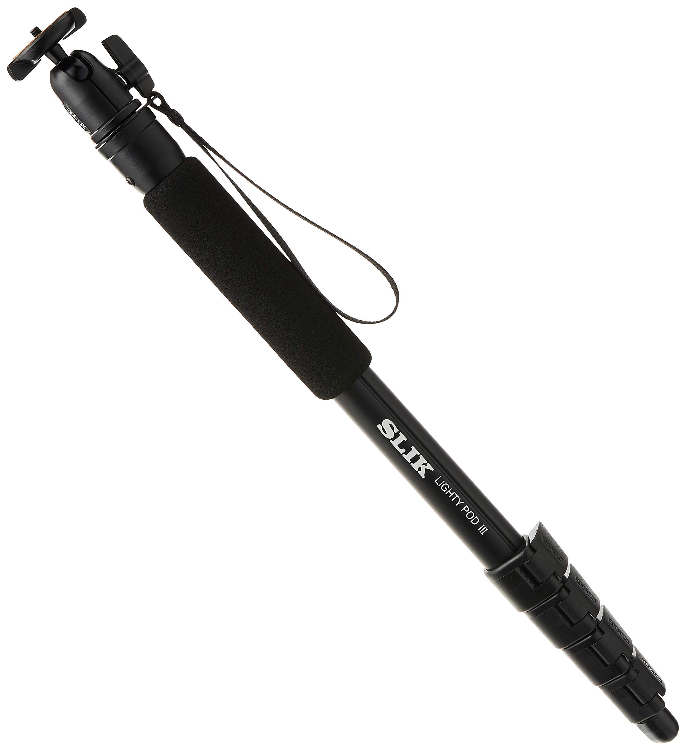Slik Lighty Pod Iii 5-Section Monopod With Mini Ballhead - Supports 6.6 Lbs (3 Kg), For Mirrorless/Dslr Sony Nikon Canon Fuji Cameras And More - Black (618-719)