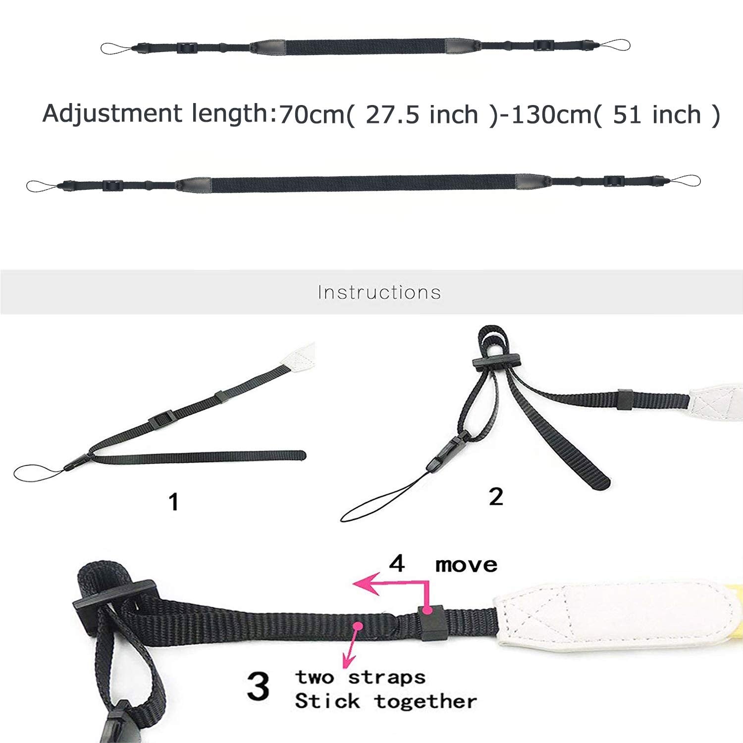 Chmete Camera Neck Strap/Thin Camera Strap Or Binoculars Strap Black