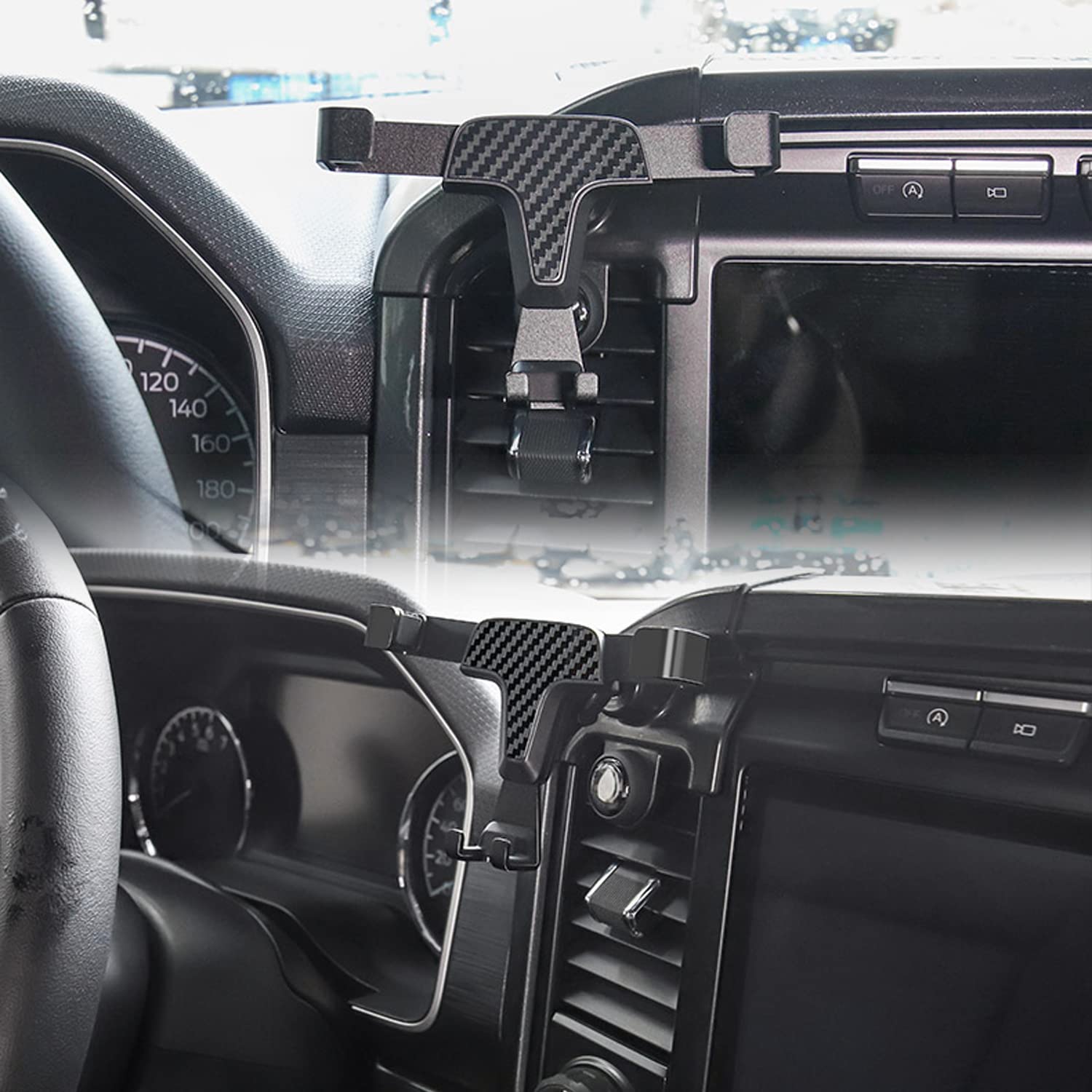 Itrims Car Phone Holder For Ford F-150 F150    Dashboard Mount Cell Phone Cradle Universal Compatible With Most Smartphones Carbon Fiber