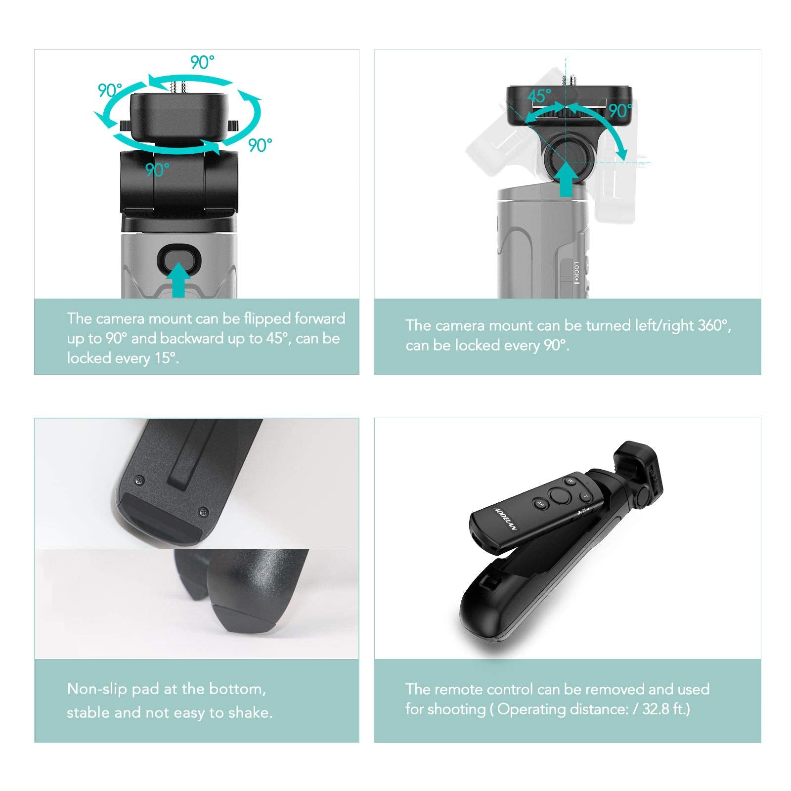 Aodelan Wireless Shooting Grip And Tripod Camera Remote Control For Canon Eos Rebel Sl2, Sl3, 77D, R5, R6, T7I, M50, Eos Rp, R, Powershot Sx70 Hs, G7 X Mark Iii, G5 X, M6 Mark Ii