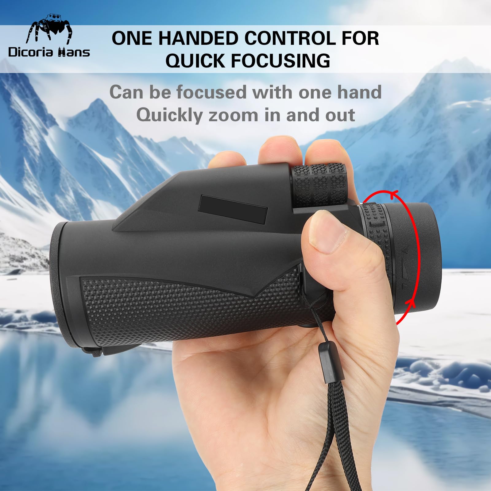 Dicoria Hans 10X42 Compact Monocular, Smaller Size Easier To Carry Around For Bird Watching Hunting Camping Hiking Sport Game Concerts