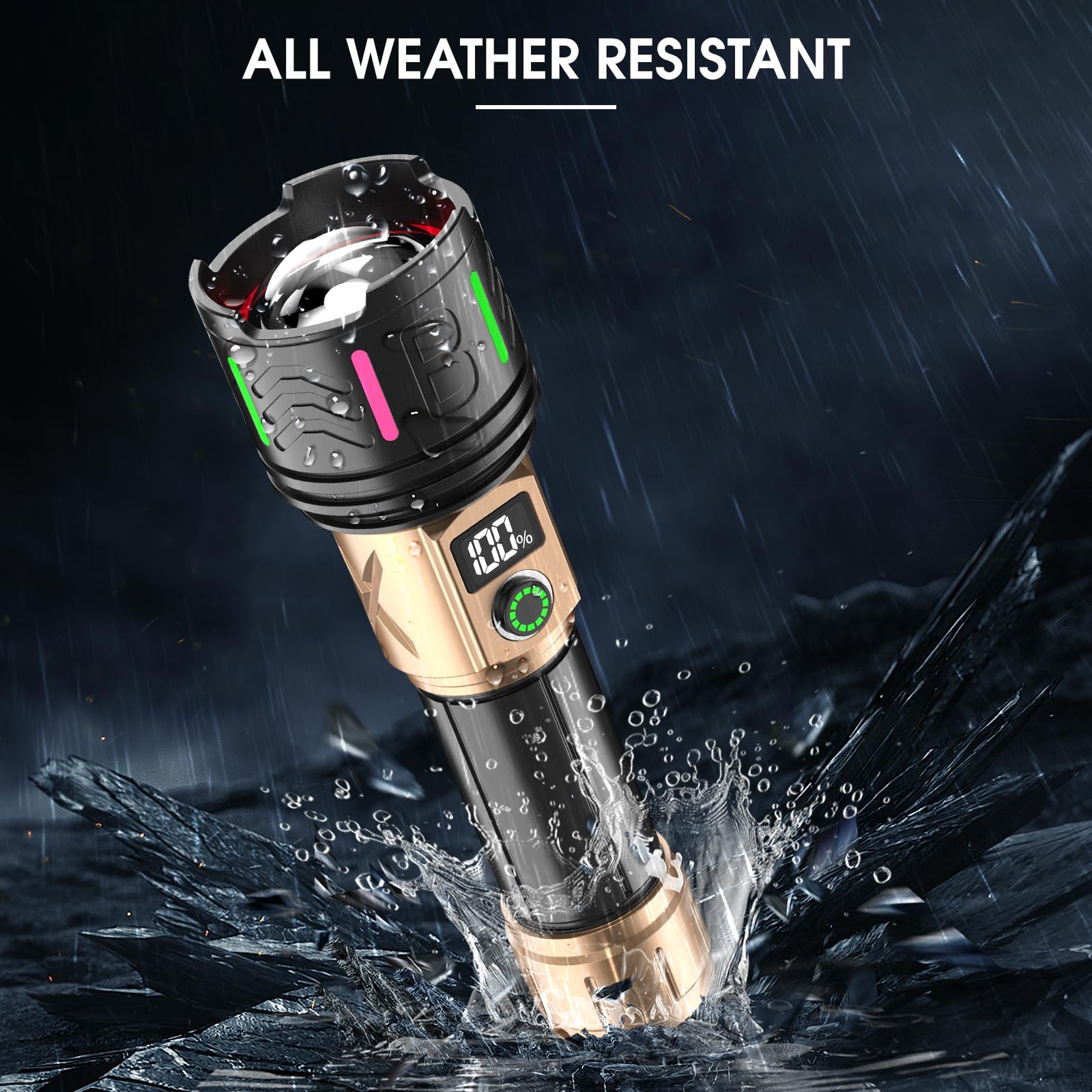 Buntey Rechargeable Flashlights High Lumens Led Rechargeable Flashlight Handheld Flashlights 5800,000 Lumens 5 Modes, Waterproof Powerful Utility Flashlight For Emergencies Camping