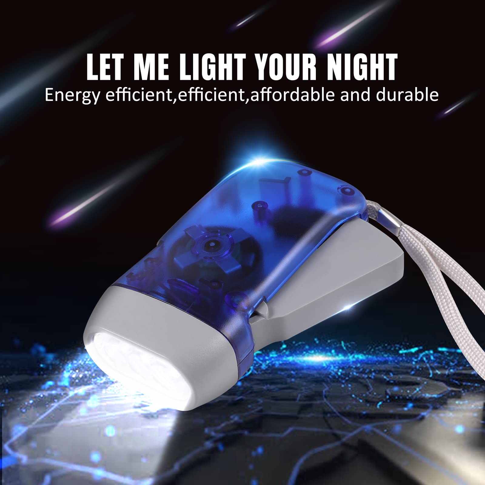 Bfvv Hand Crank Emergency Flashlight, Squeeze Wind-Up Flashlight For Kids And Adults Camping, Outdoor Sports, Hiking, No Battery Require (4 Pack)