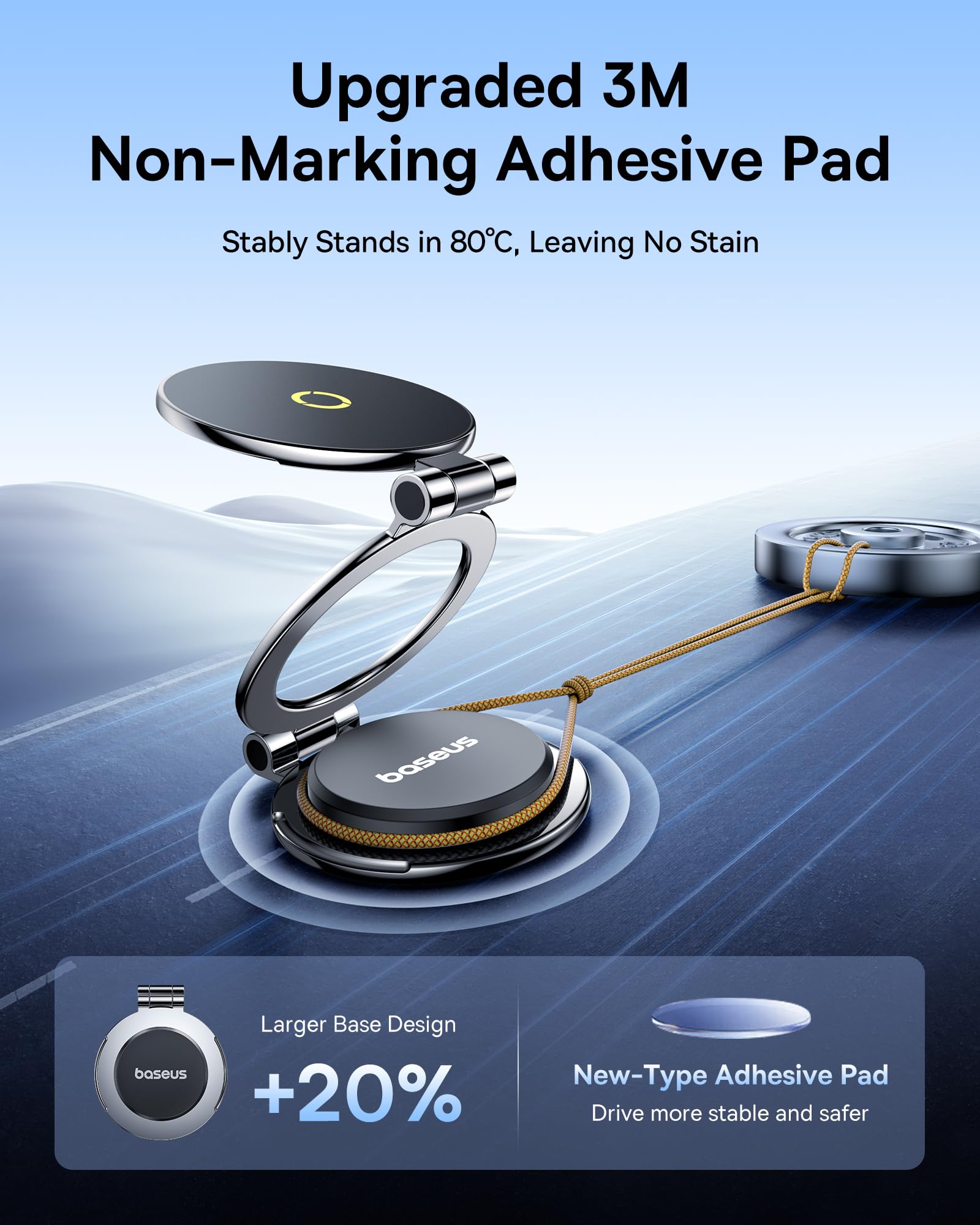 Baseus Magpro Ii Fits Magsafe Car Mount, All-Metal Magnetic Phone Holder For Car Dashboard, 20 X N56 Strong Magnets & 360° Rotation Flexible Tri-Foldable Car Mount, For Iphone 16 15 14 13 & All Phones