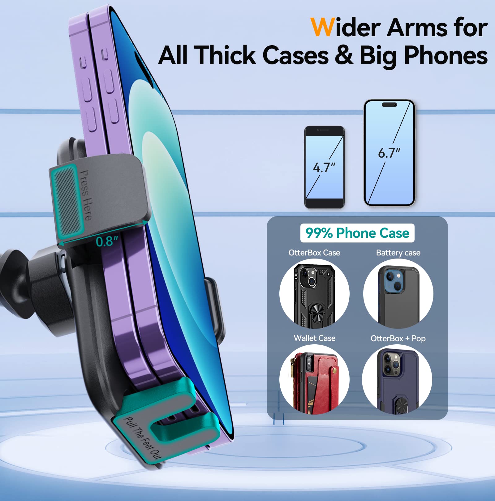 Dolyofg Car Phone Holder Mount, [Military-Grade Suction & Super Sturdy Base] 3 In 1 Universal Phone Mount For Car Dashboard Windshield Air Vent Car Mount For Iphone Android Smartphone Gps Navigator