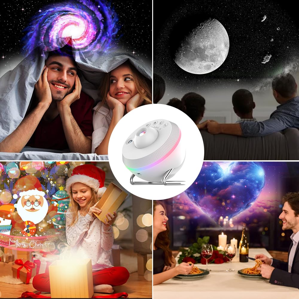 Elec3 Star Projector, Galaxy Night Light For Bedroom With 4K Replaceable 13 Galaxy Discs And 6 Nightlight, 360 Degree Rotation Nebula Projector Lamp Starry Sky Night Light Birthday Valentines
