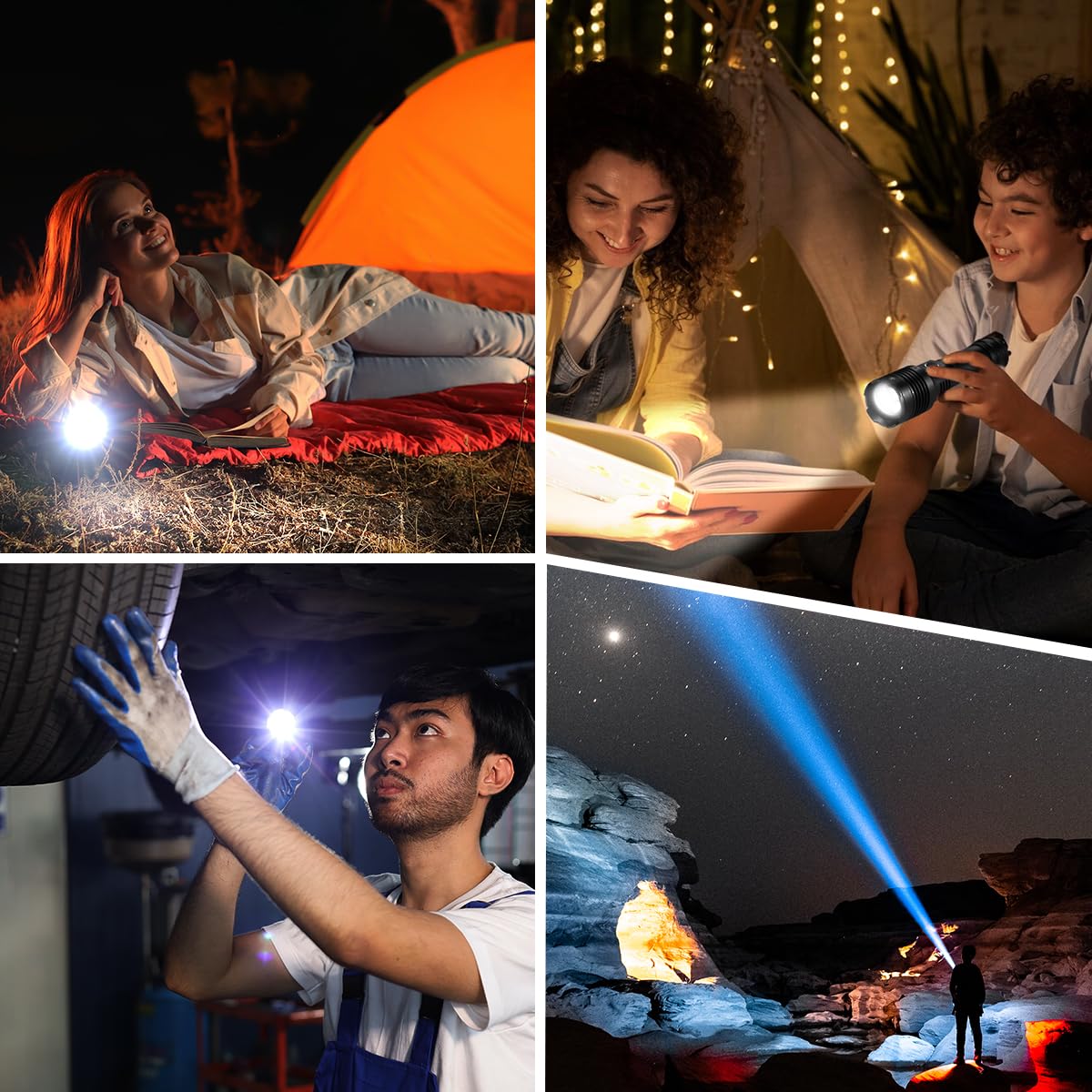 Liuptiuo Rechargeable Flashlights High Lumens, 990000Lm Super Bright Flashlight Rechargeable With 5Mode, High Powered Tactical Flashlights High Lumens, Adjustable Led Flash Light For Camping Hiking Emergencies