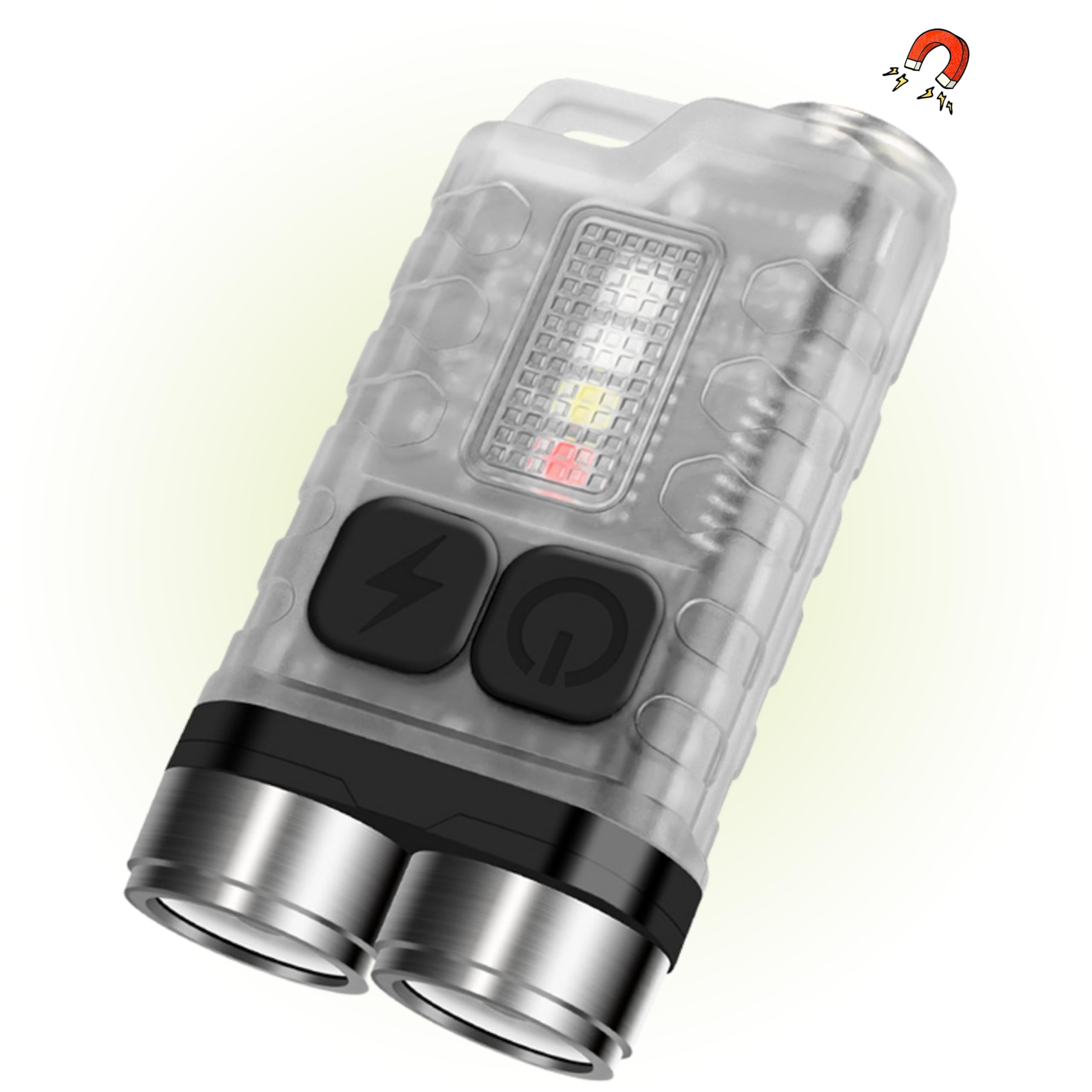 Magmatic Diamond Ore Keychain Flashlight - 900 Lumens, Rechargeable Mini Flashlight For Kids Glow In The Dark Blacklight Weatherproof Edc Gear For Camping. Convient As A Keychain Light