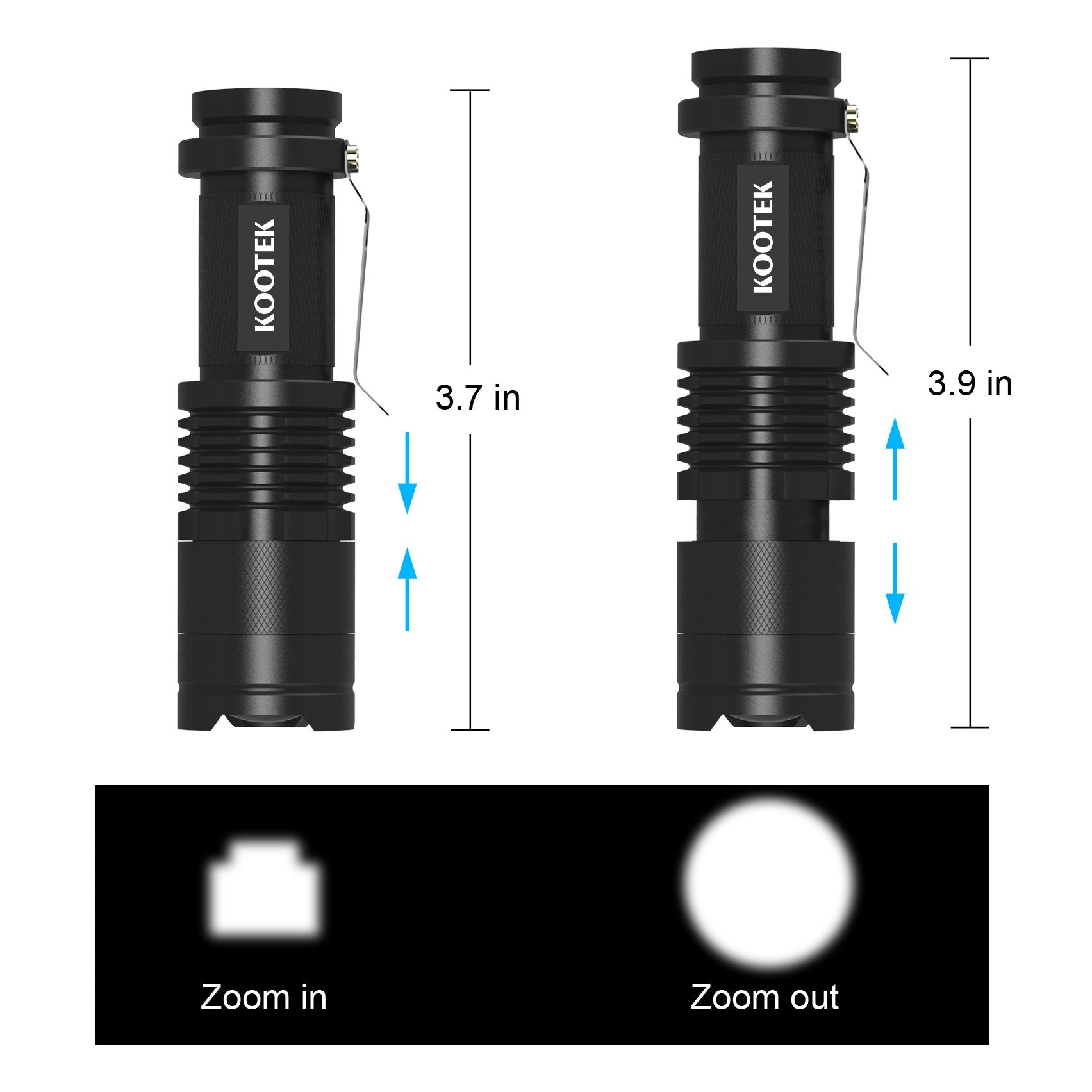 Kootek Mini Led Flashlights Pocket Pen Flashlight 5 Pack Ultra Bright 300 Lumens Handheld Flashlights Adjustable Focus Small For Kids Child Camping Cycling Hiking Emergency Torch Light