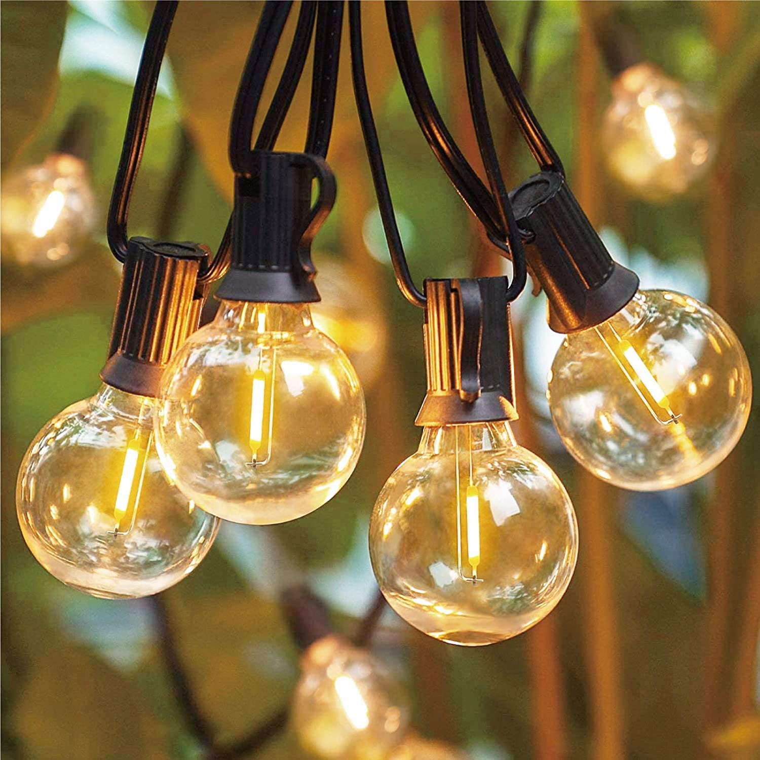 Abeja G40 Led Replacement Bulbs, 1W Shatterproof Globe Bulb Fits E12 Candelabra Screw Base, Led Globe Bulbs Light For Outdoor String Lights, 1.5 Inch Dimmable Light Bulb, Warm White, 25 Pack
