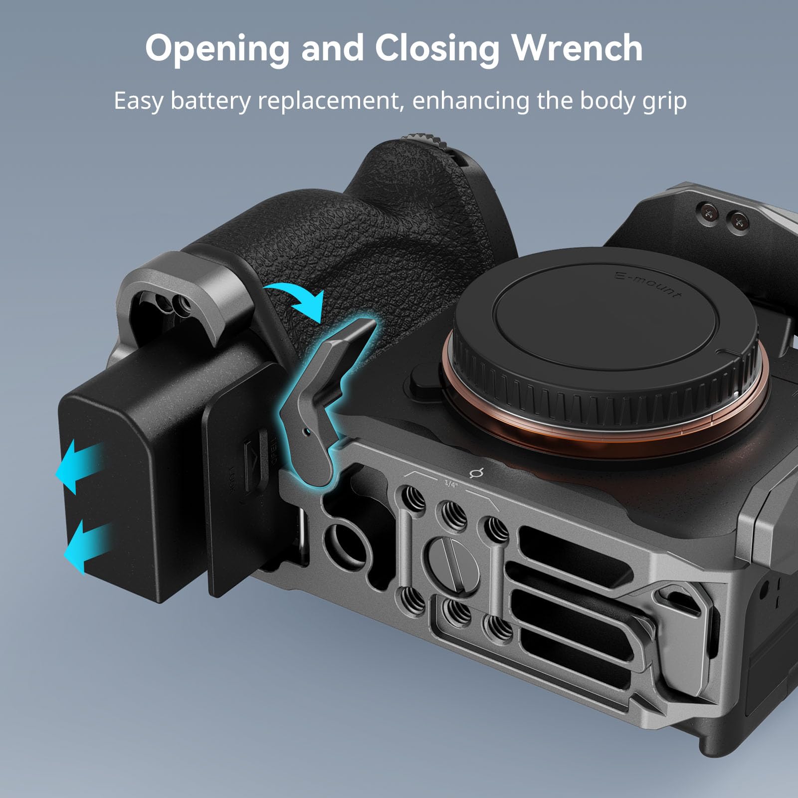 Smallrig Hawklock Quick Release Cage For Sony A7R V/A7 Iv/A7S Iii/A7R Iv/A1, Camera Cage With Cold Shoe/Nato Rail/Quick Release Plate For Arca, Full Access & Anti-Scratch Design - 4481