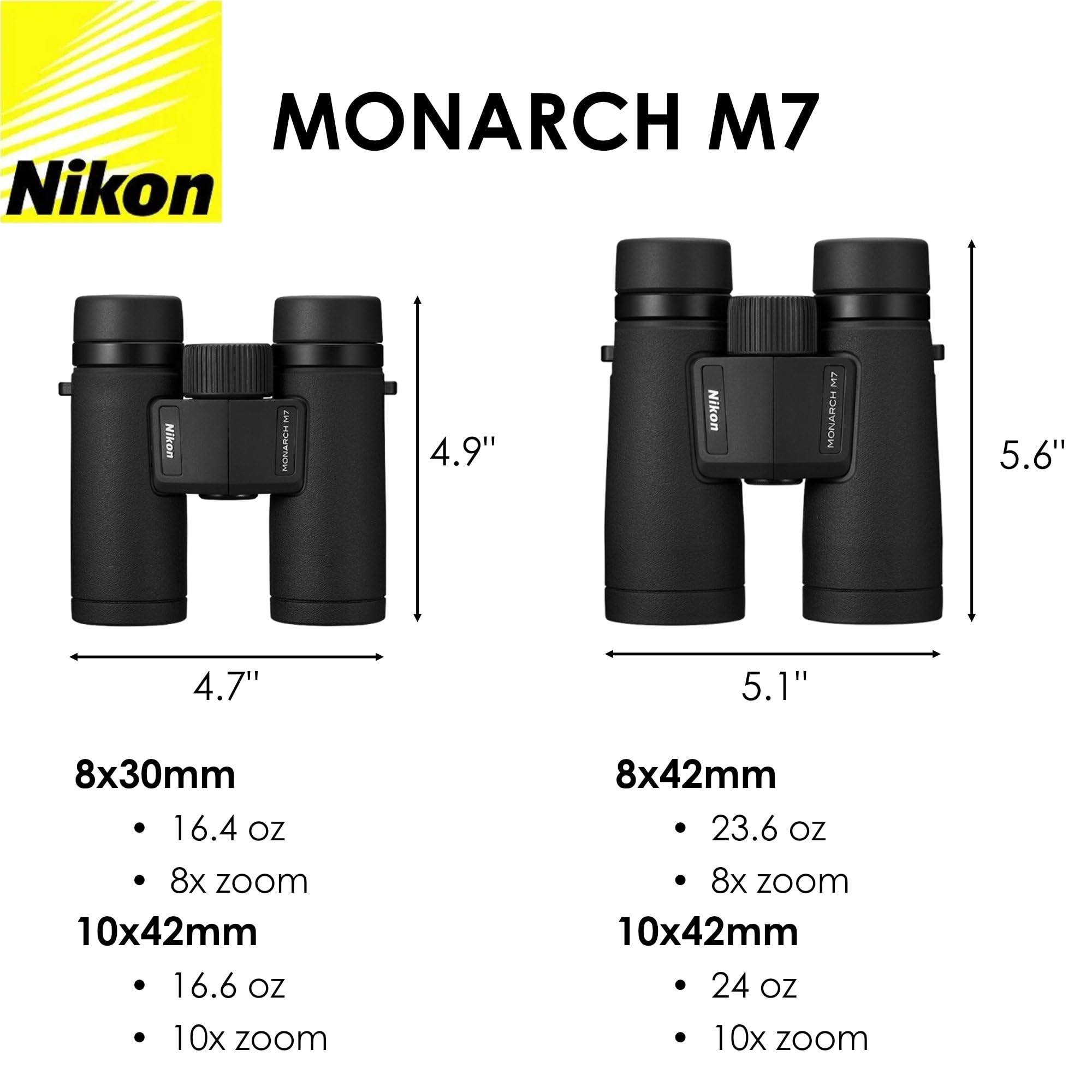 Lumintrail Nikon Monarch M7 8X30 (16763) Black Binoculars Bundle With Lens Pen And Cleaning Cloth, Compact Binoculars For Adults For Hunting, Bird Watching, And Hiking Essentials, Zoom Lightweight Travel