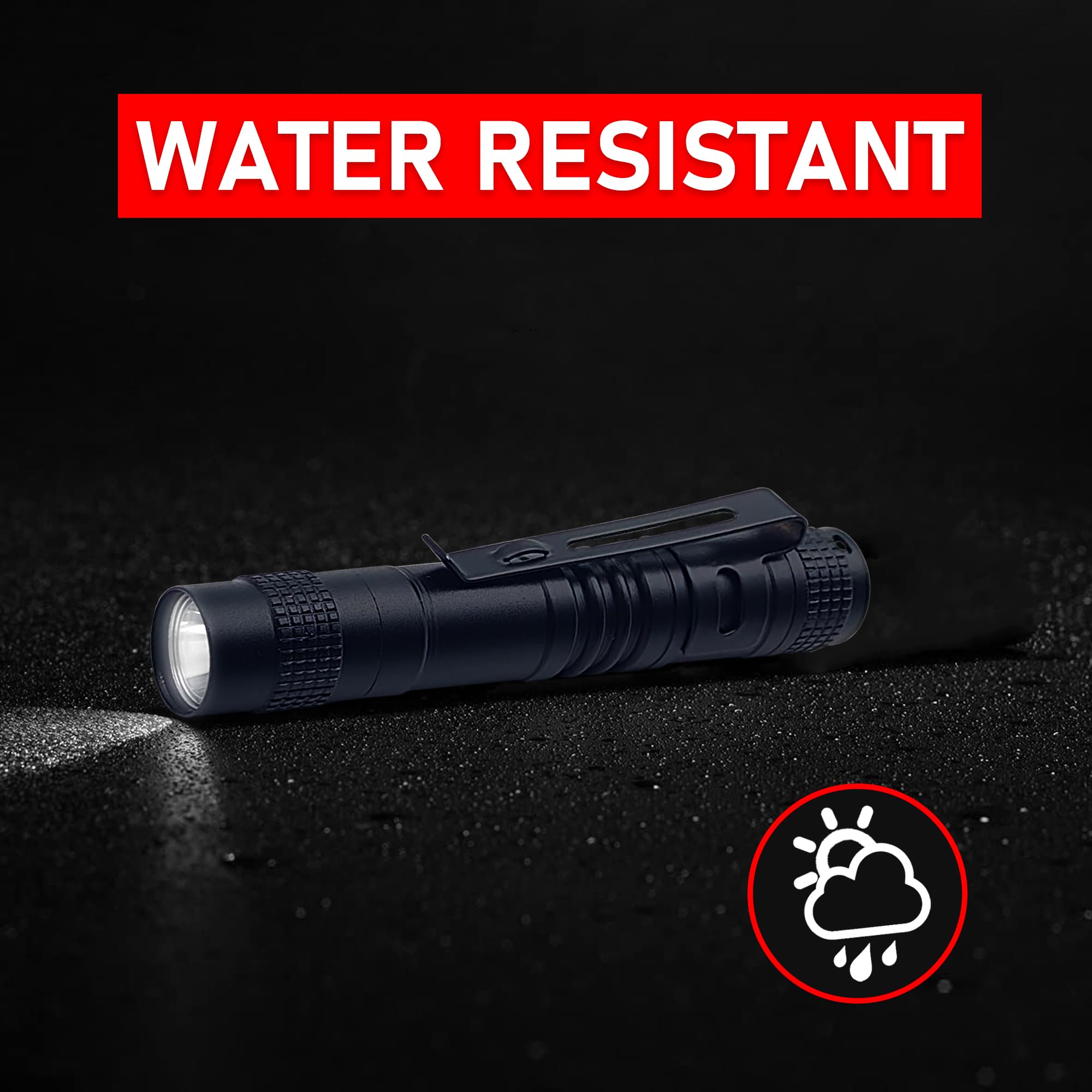 Naiveisland Mini Led Pen Light Flashlight, High Lumens Pocket Torch With Clip, Portable For Camping, Emergency, Inspection,  For Dad And Husband,4-Pack