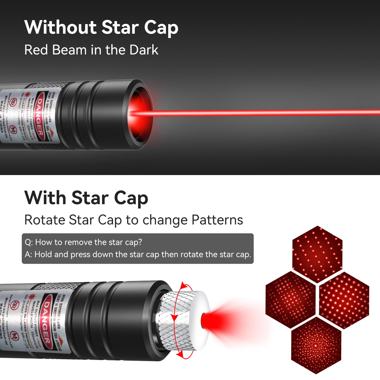 Miprezt [2 Packs] Rechargeable Red Beam Flashlight Long Distance Range For Tv/Led/Lcd Screens Tactical Flashlights Presentation Office/Outdoors/Astronomic/Construction [001]