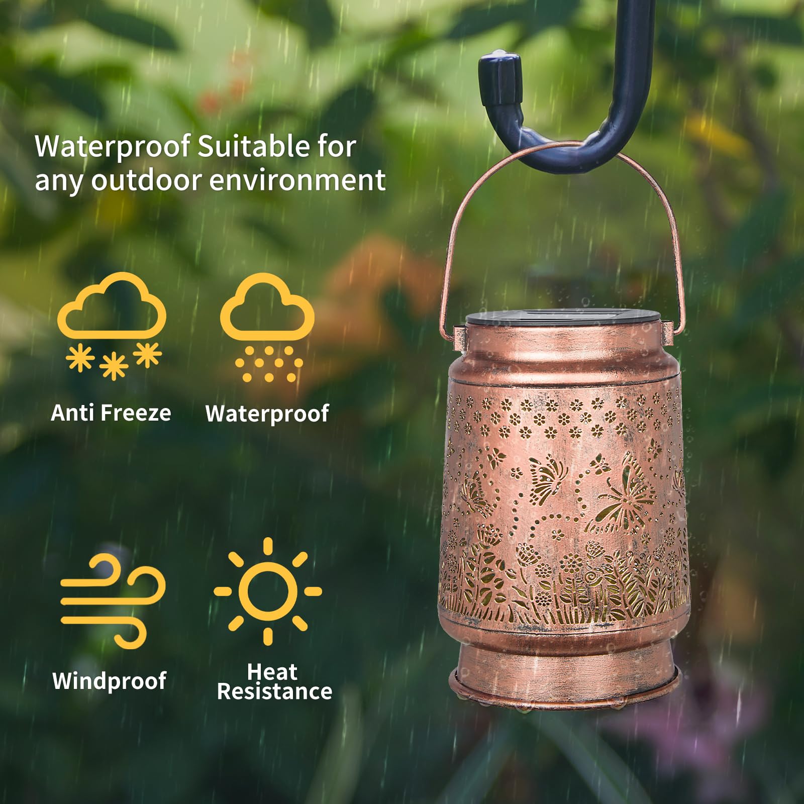 Styleonme Decor Mobile Outdoor Solar Butterfly Lights,  For Women, Butterfly Lovers , Hanging Image Butterfly Lights, Yard Corridor Garden Decor