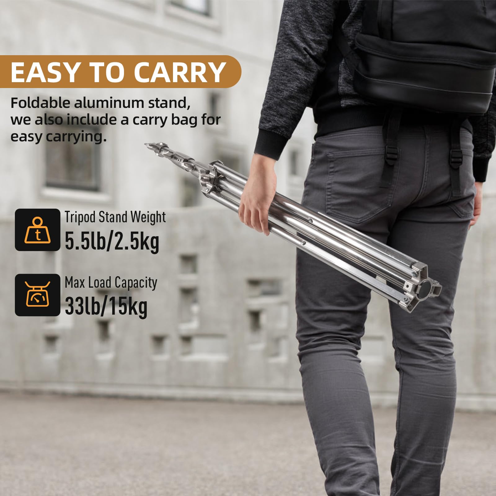 Trrose 9.2Ft/280Cm Heavy Duty Light Stand - Spring Cushioned Light Stand, High Stable Light Stand Photography With Carry Bag, Stand Light For Strobe Light, Softbox, Reflector, Ring Light And Flashes