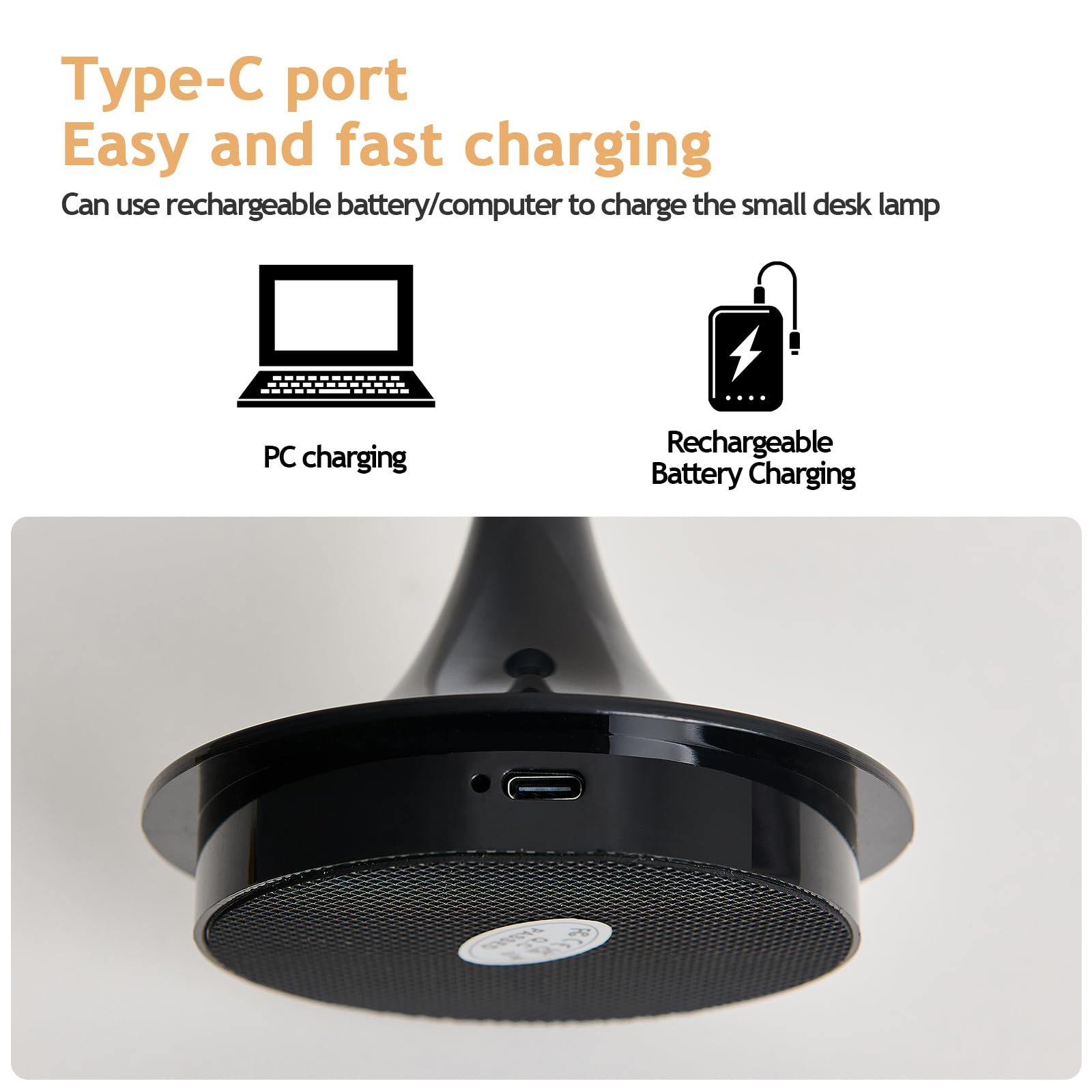 Fivootvi 2 Pack Rechargeable Table Lamp Set Of 2 Portable Battery Operated Beside Lampblack Dimmable Led Cordless Night Light For Bedroom Dining Room Kitchen Office