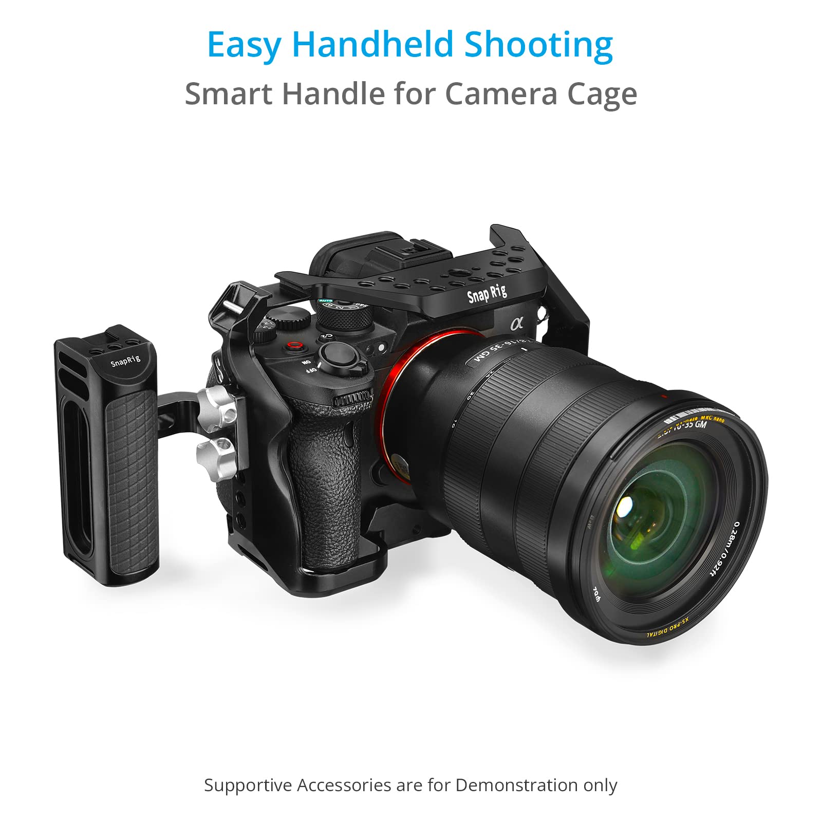 Proaim Snaprig Universal Side Handle (1/4”-20 Mount) For Small To Mid-Size Dslr Dslm Cameras. Adjustable Design With Comfortable & Secure Grip. For Camera Cages & Rigs. (Ash241)