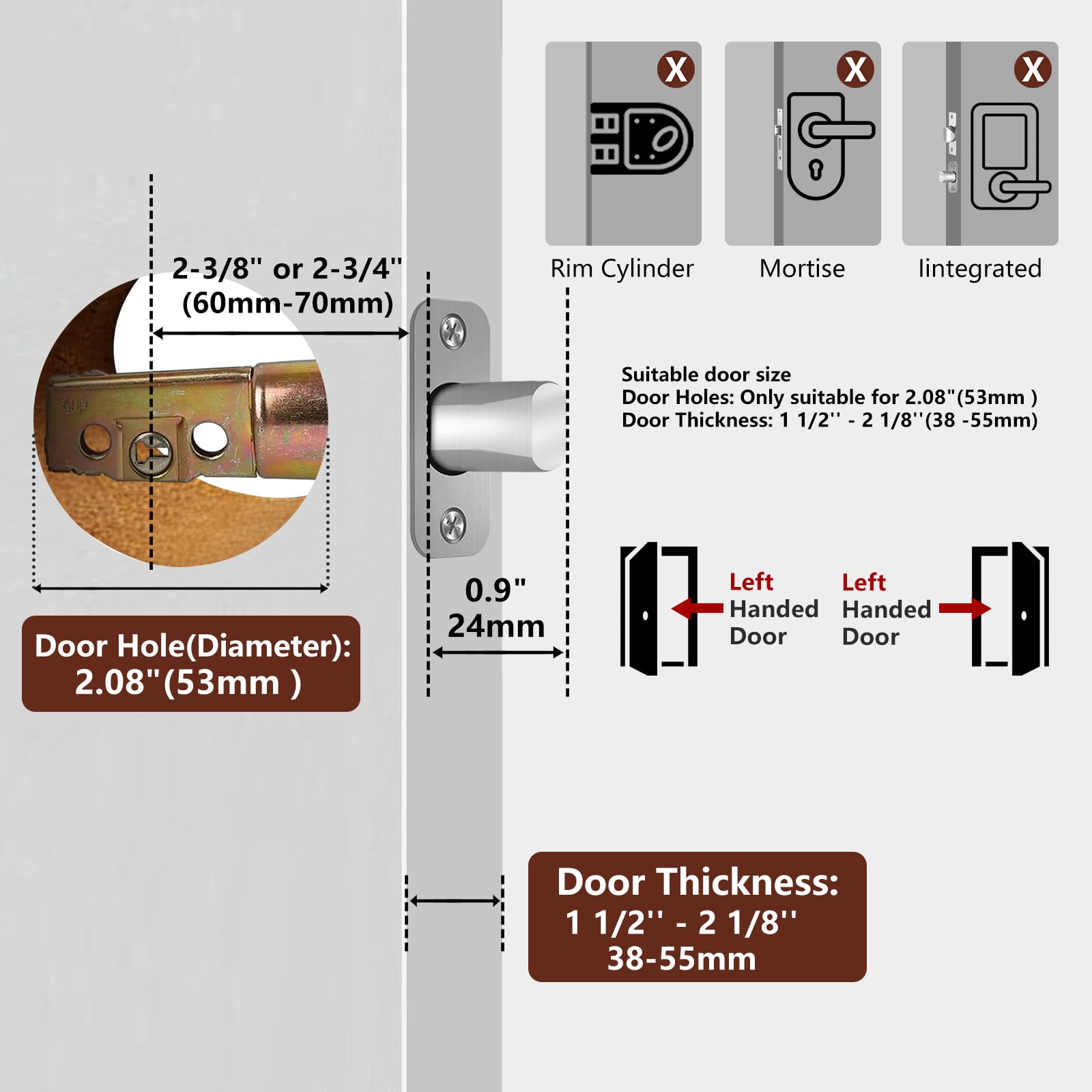 Aisecure Twist-To-Lock Keyless Deadbolt Lock For Front Door Single Cylinder Deadbolt Door Lock With Anti-Mislock Button Black