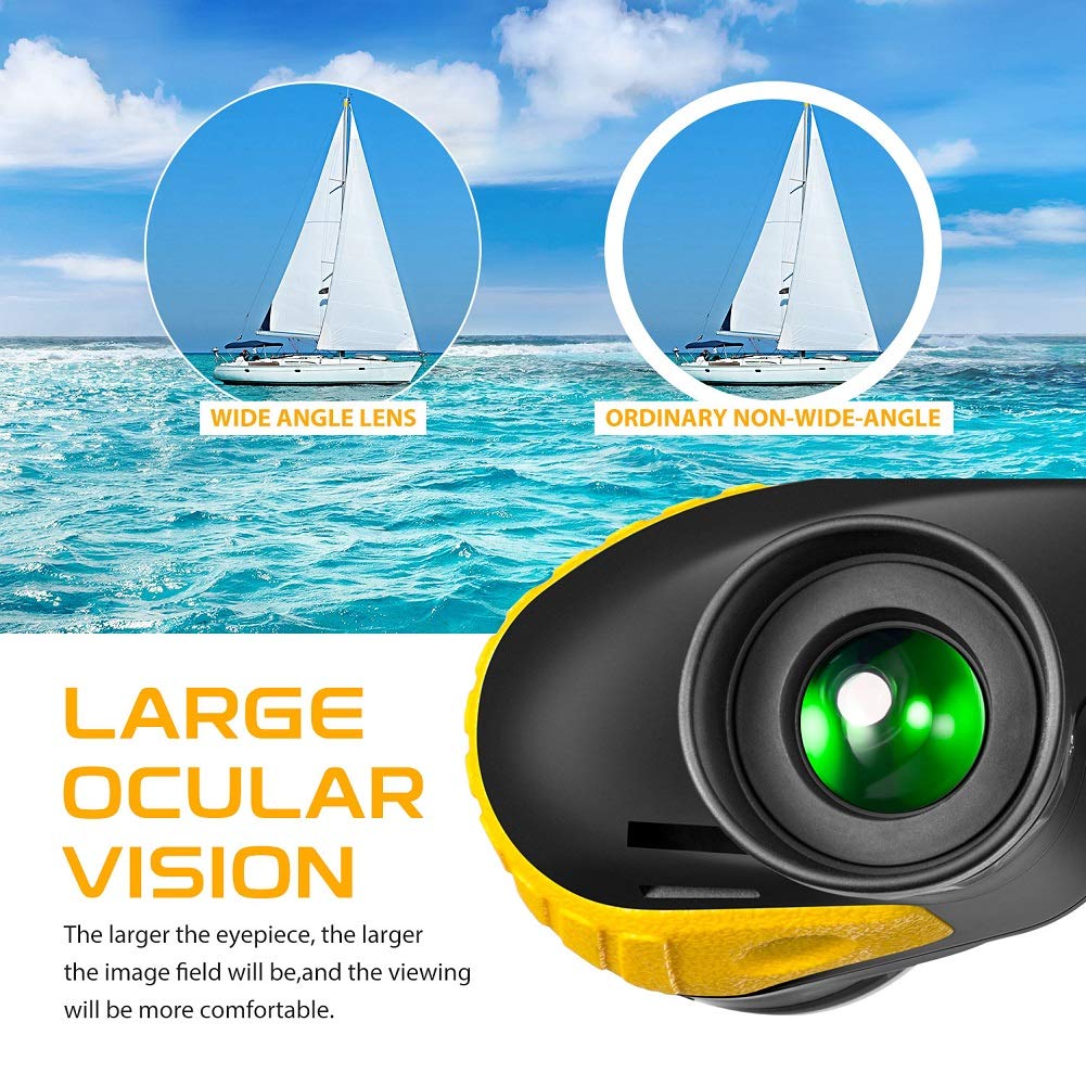 Hooway 7X50 Waterproof Fogproof Military Marine Binoculars W/Internal Rangefinder & Compass For Navigation,Boating,Fishing,And More