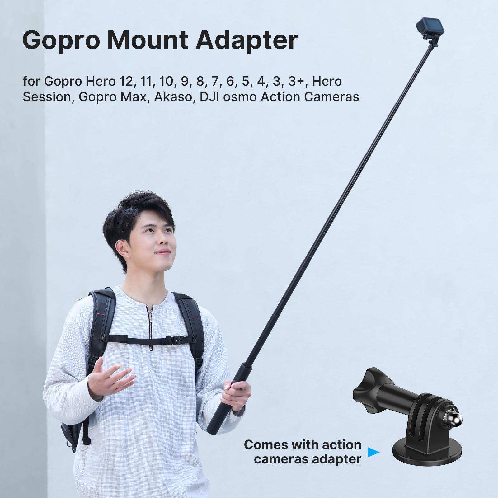 Jusmo 59In Invisible Selfie Stick Tripod For Insta360 X4/Go 3/X3/One Rs/One X2/One X/Go 2/One R/One, Ulanzi Tt52 Extension Pole Adjustable Waterproof Handle Grip For Gopro Dji Insta 360 And More