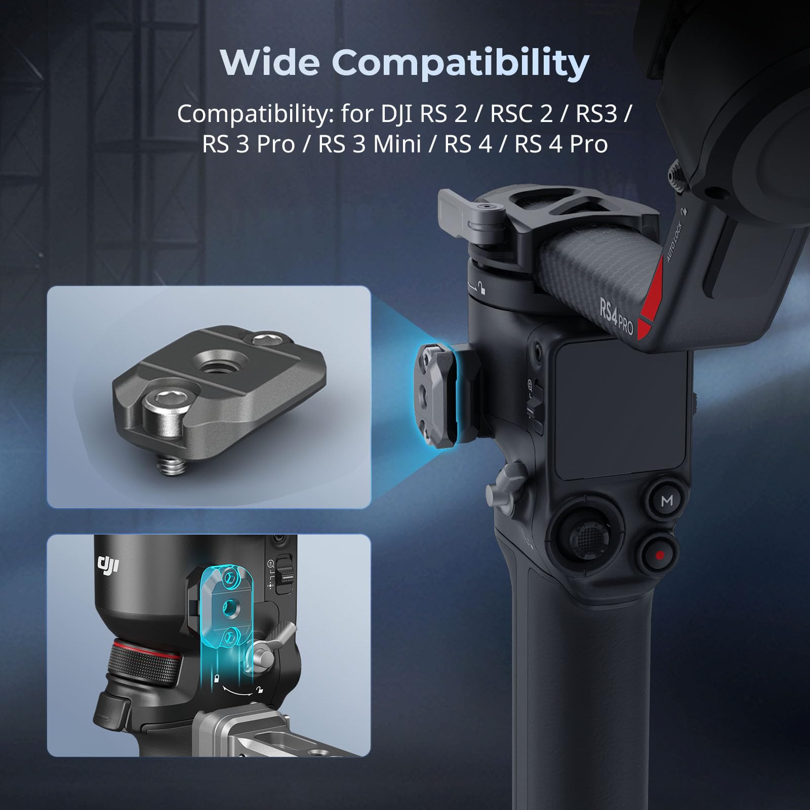 Smallrig Adjustable Sling Handgrip Gimbal Sling Handle And Hawklock H21 Quick Release Mini Nato Rail For Dji Rs 4, Rs 4 Pro, Rs 3 Mini, Rs 3, Rs 3 Pro, Rs 2, Rsc 2 Stabilizer