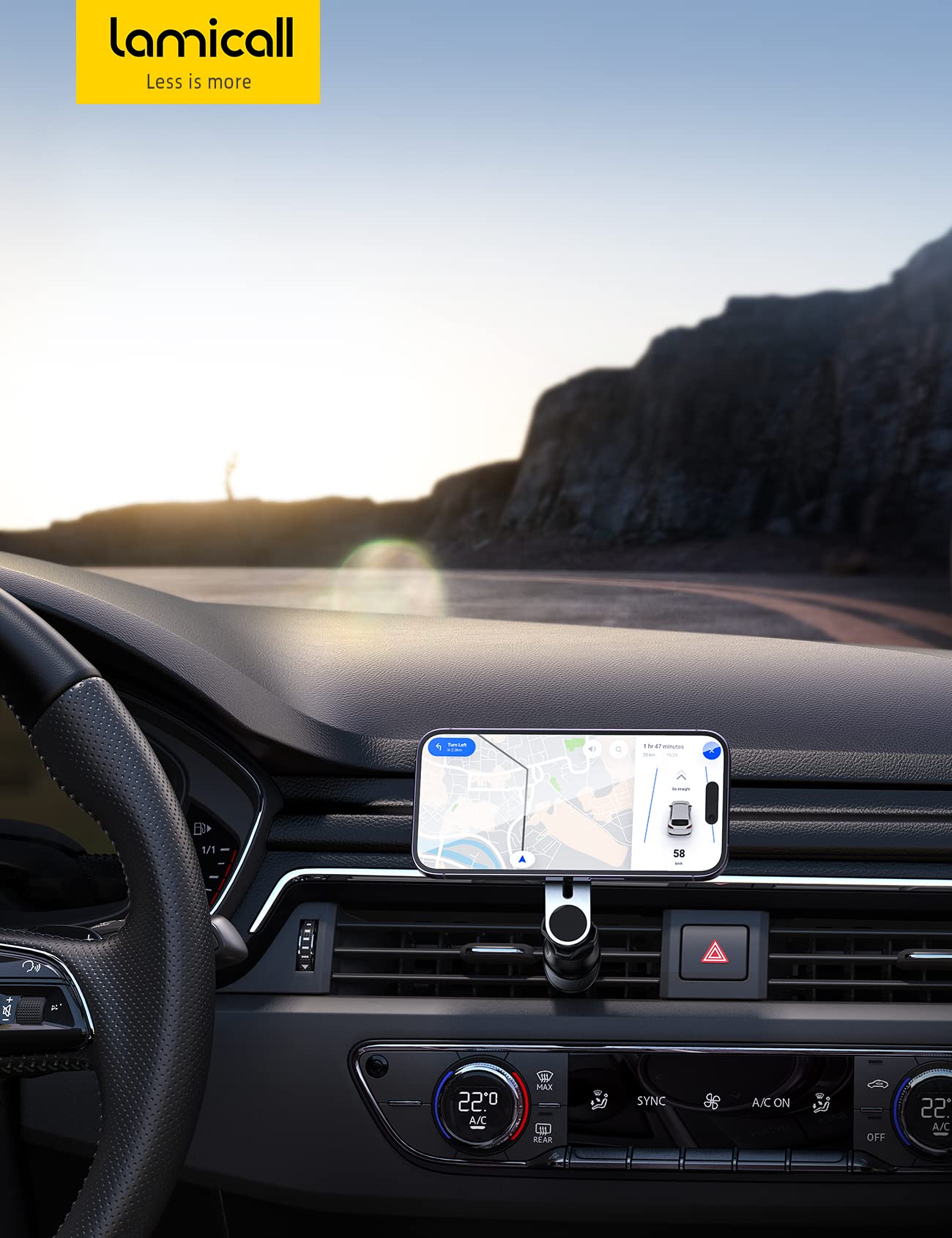 Lamicall Car Phone Holder Mount For Magsafe Magnetic Phone Holder For Car, Hands  Iphone Car Holder Mount For Iphone 14 13 12 Pro Plus Max Mini Magsafe Case, Carbon Fiber