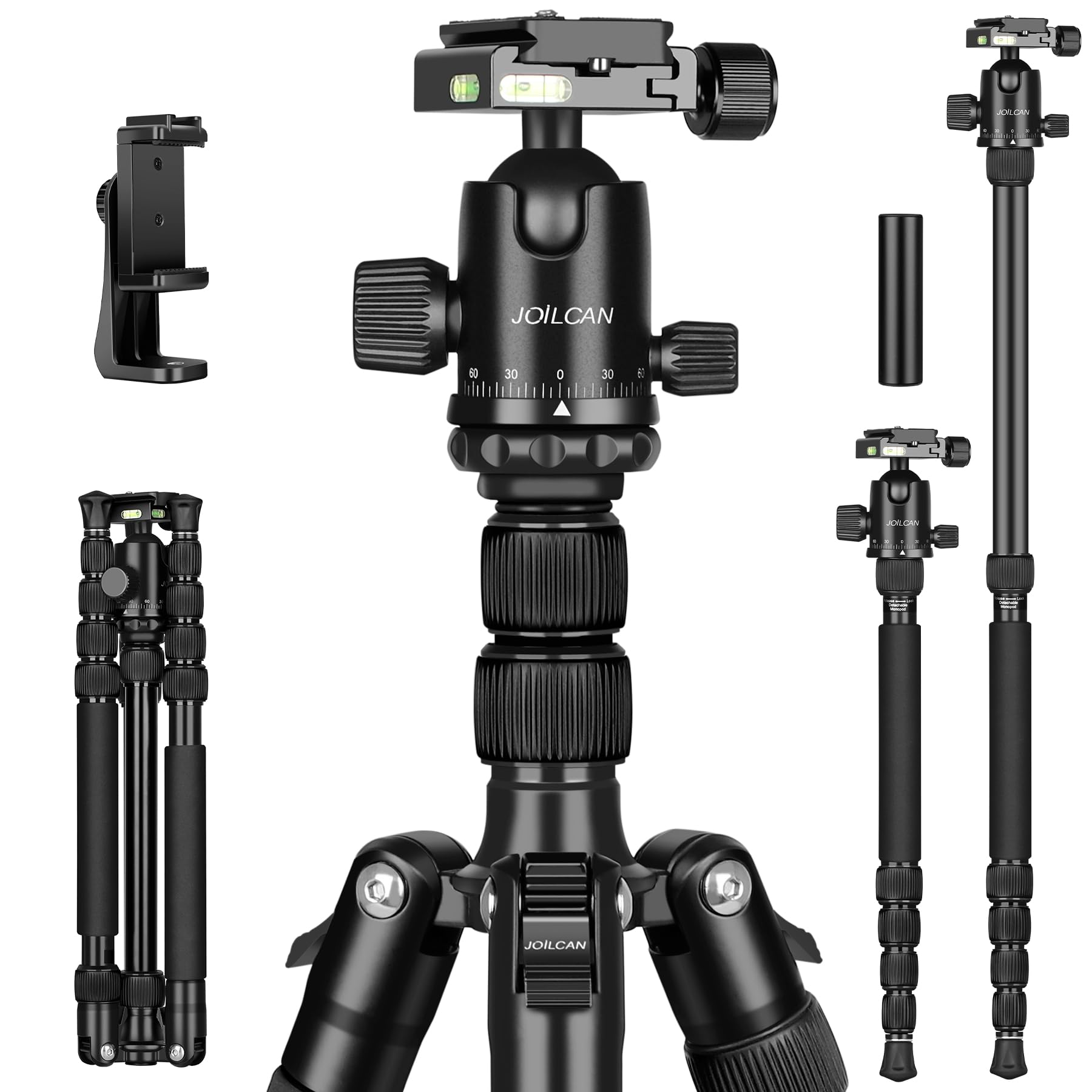 Victiv 80/85 Inches Heavy Duty Tripod For Camera And Phone, 85" Camera Monopod Tripods, Dslr Binoculars Spotting Scope Camcorders Video Tripod Stand, 360 Degree Ball Head, 35 Lbs Loads