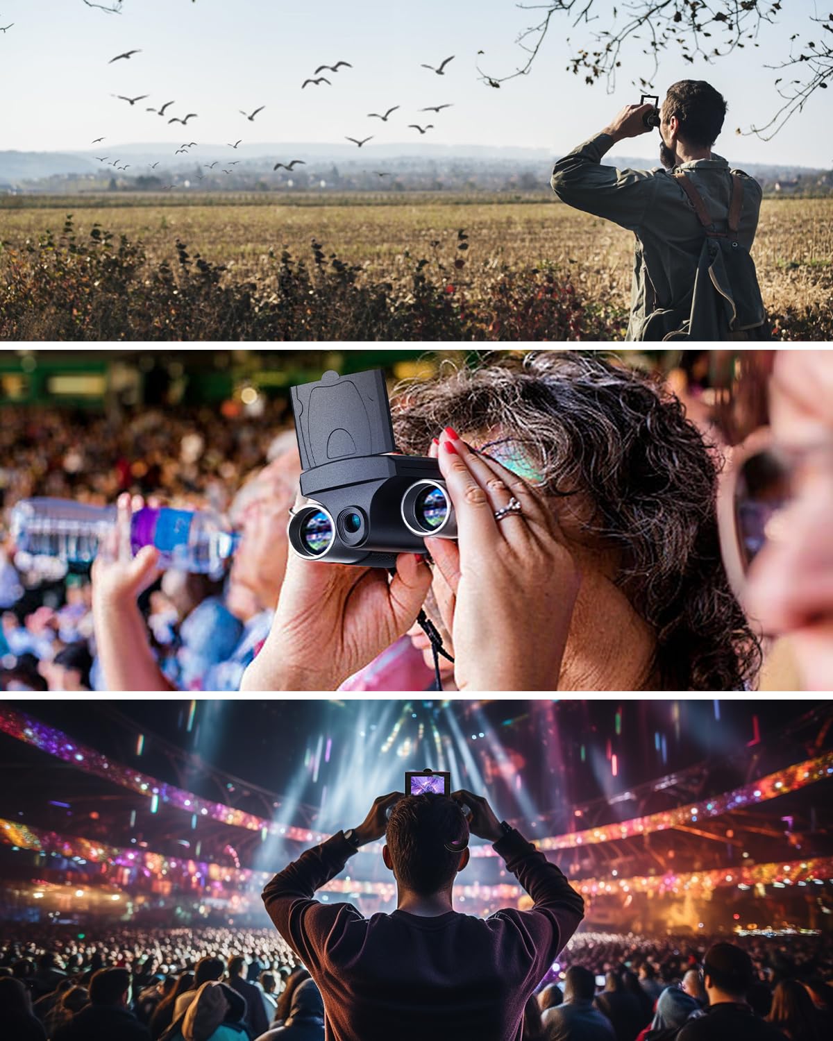 Anminto Digital Binoculars With Camera - 8X Digital Zoom, 2" Lcd Display 40Mp Camera 2.5K Videos Ideal For Concerts, Bird Watching, And Outdoor Adventures With 32Gb Sd Card