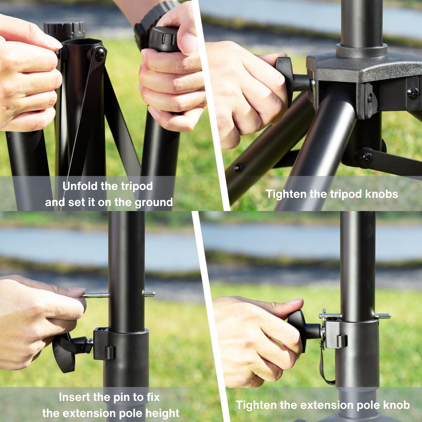 Steinwhale Adjustable Tripod Stand For Starlink Standard Gen 3, Stainless Steel With Aluminum Pipe Adapter, 80-110Cm Extendable Height, Easy Installation, Includes Carrying Bag