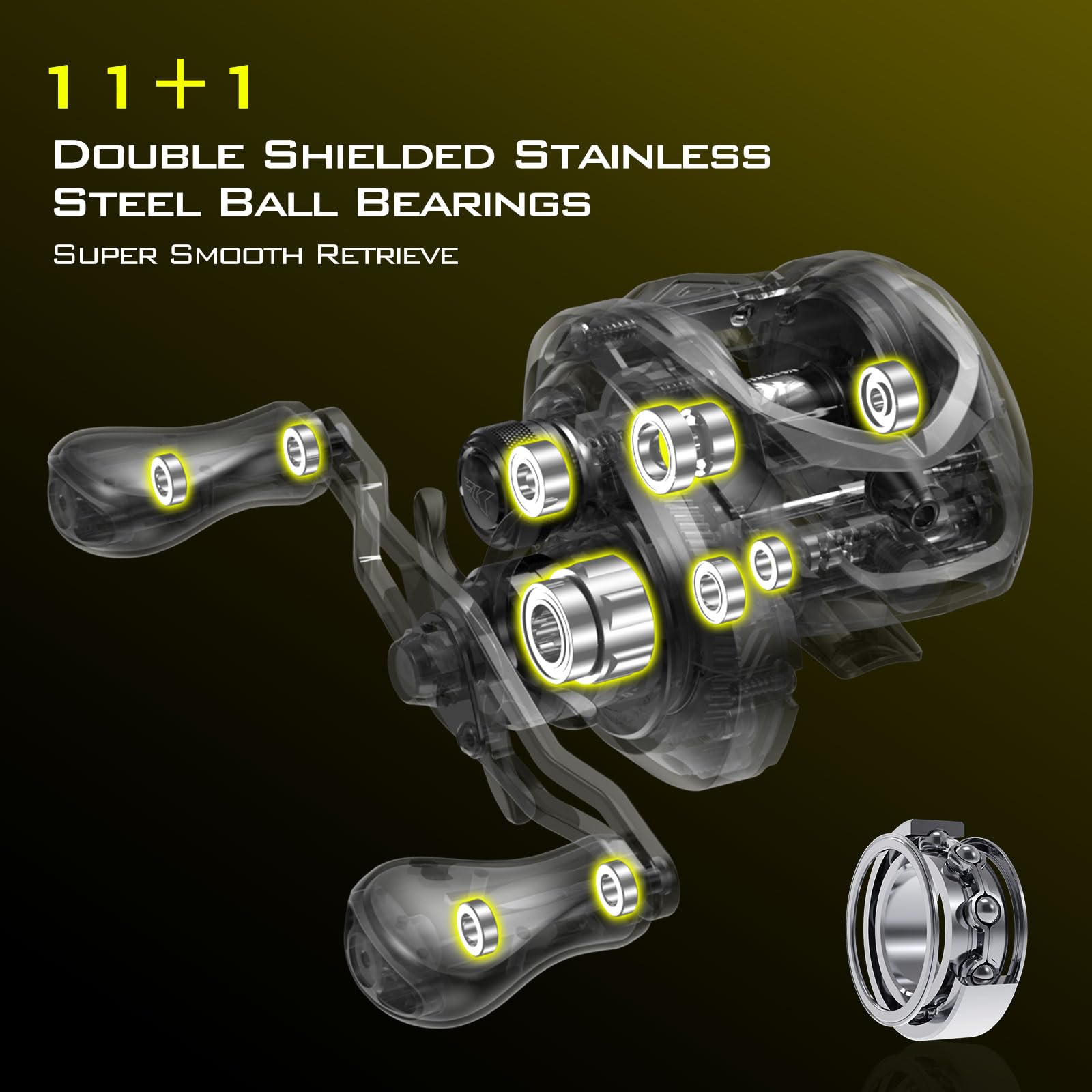 Kastking Skeet Reese Icon Baitcasting Reels - Automag Dual Braking System Fishing Reel, 7Oz Lightweight Aluminum Frame,17.6 Lb Carbon Drag,11 + 1 Stainless Steel Bb,7.2:1 Gear Ratio, Tpe Handle Knobs