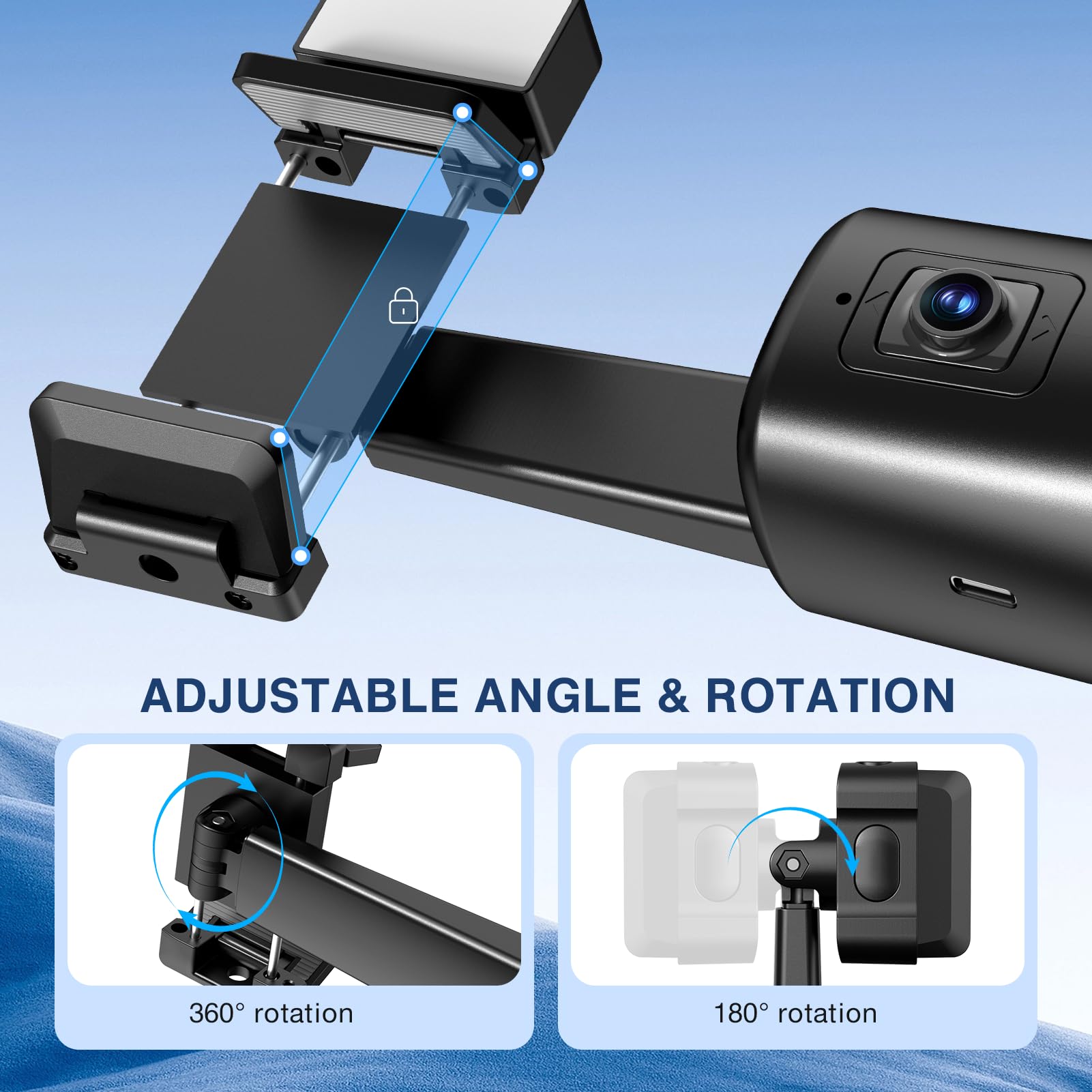 Jiangler Auto Face Tracking Tripod 360° Rotating Auto Tracking Phone Stand, No App, Phone Camera Stand With Remote And Gesture Control, Rechargeable Smart Shooting Stand For Live Video Recording Tiktok（Black）